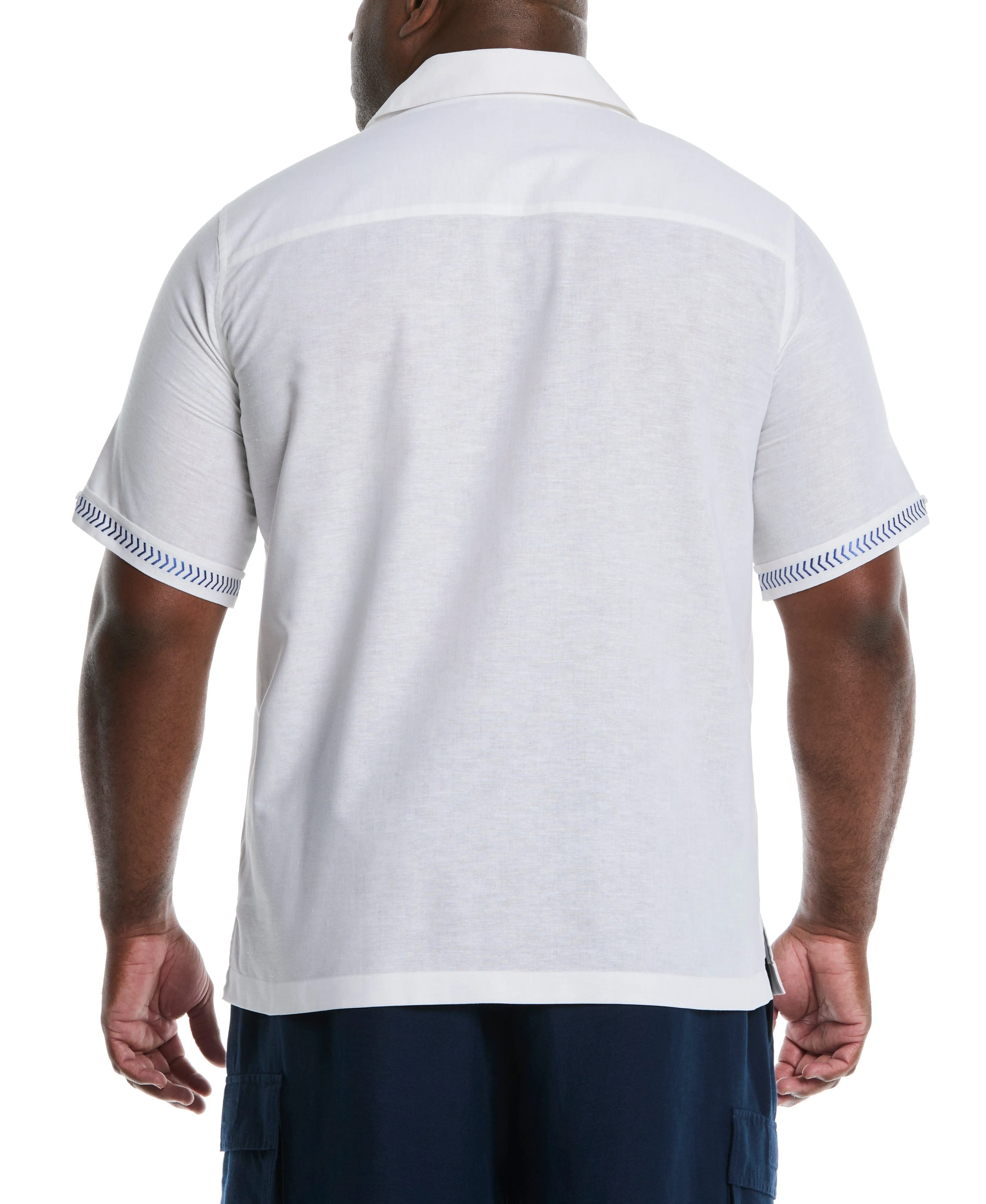 Big & Tall Embroidery Leaf Panel Shirt sold by Cubavera product image thumbnail 3