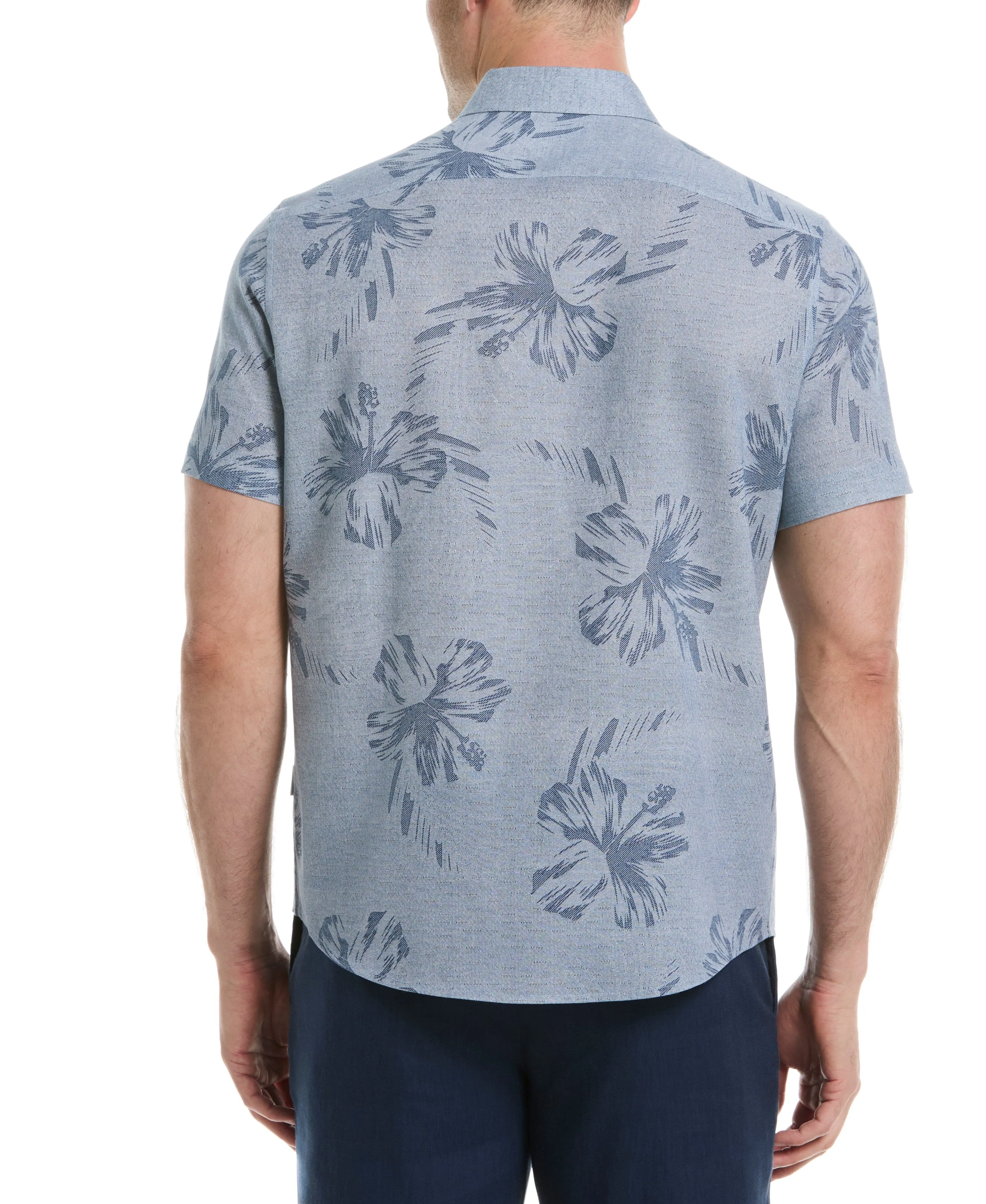 Linen Blend Tropical Tonal Print Shirt sold by Cubavera product image thumbnail 2