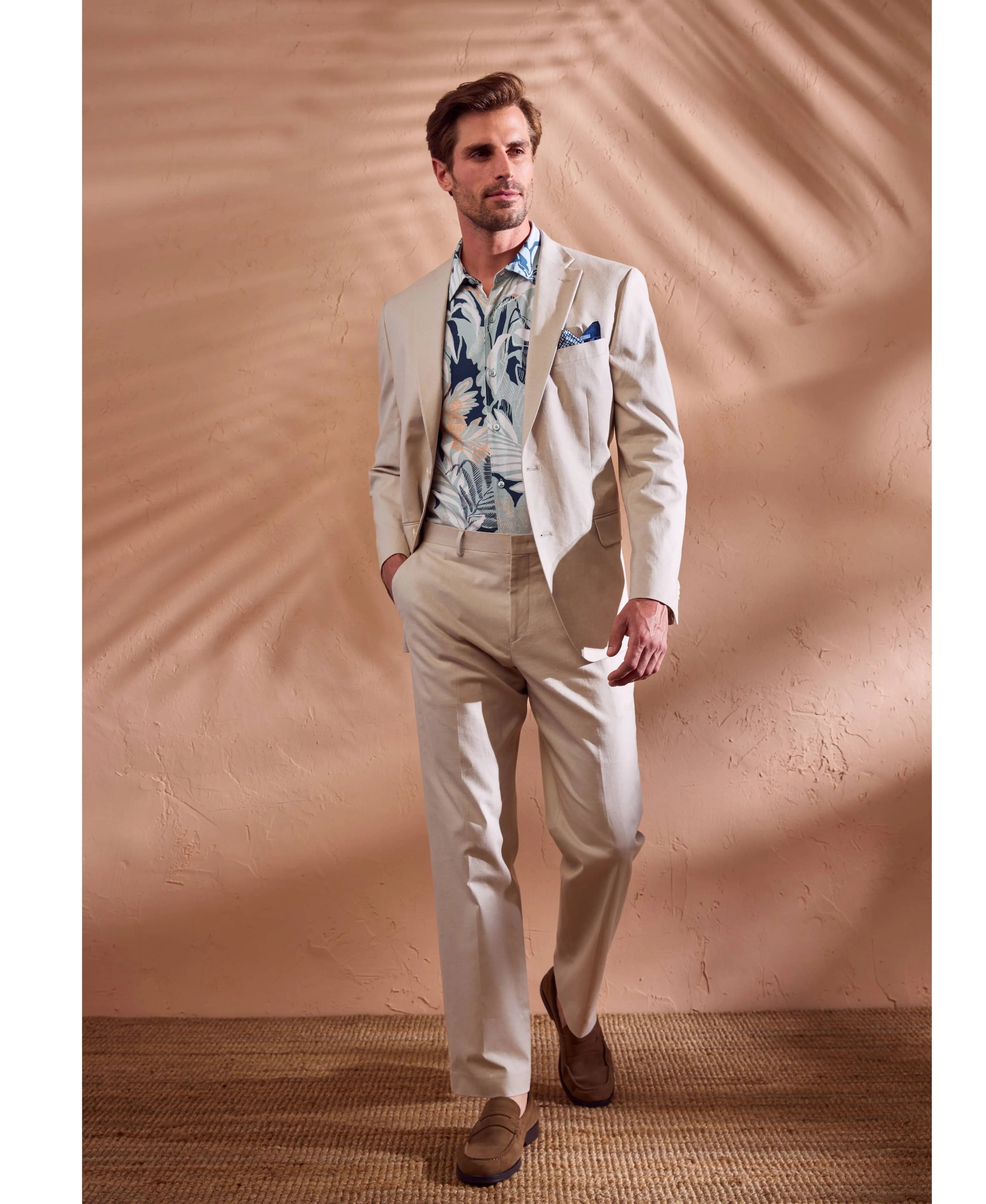 Linen Blend Beige Suit sold by Cubavera product image thumbnail 2