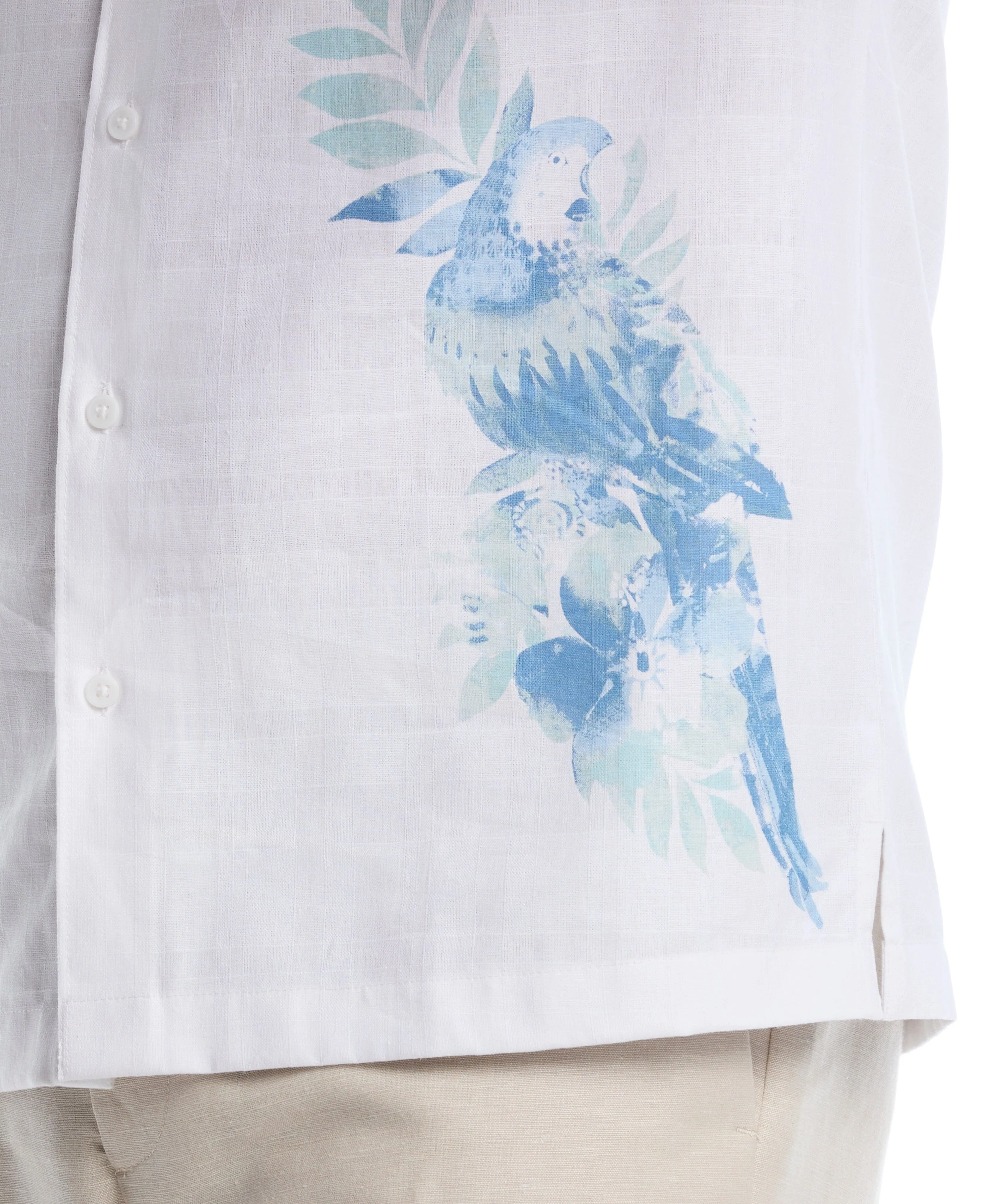 Linen Blend Tropical Print Shirt sold by Cubavera product image thumbnail 4