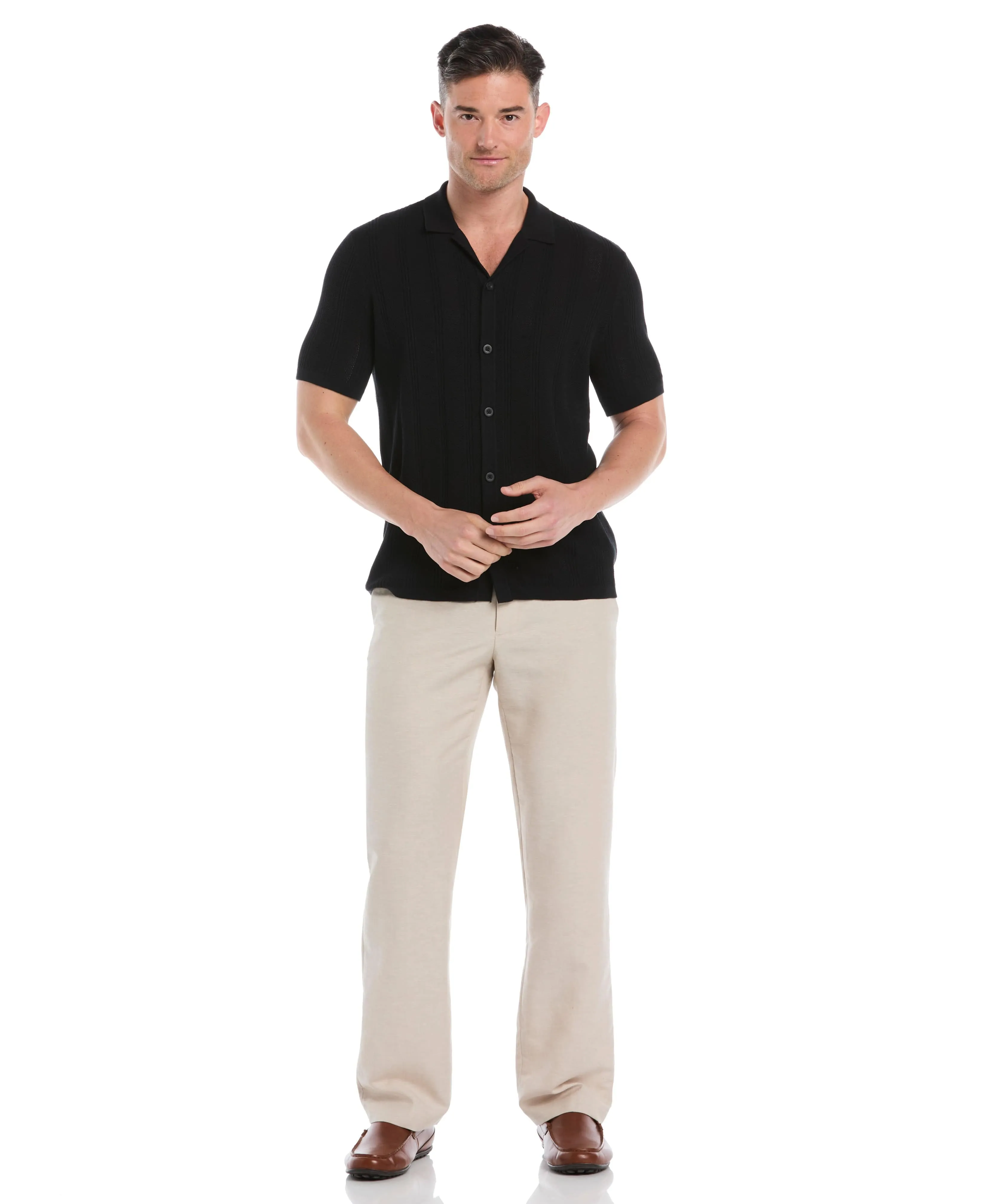 Mesh Stripe Short Sleeve Sweater sold by Cubavera product image thumbnail 4