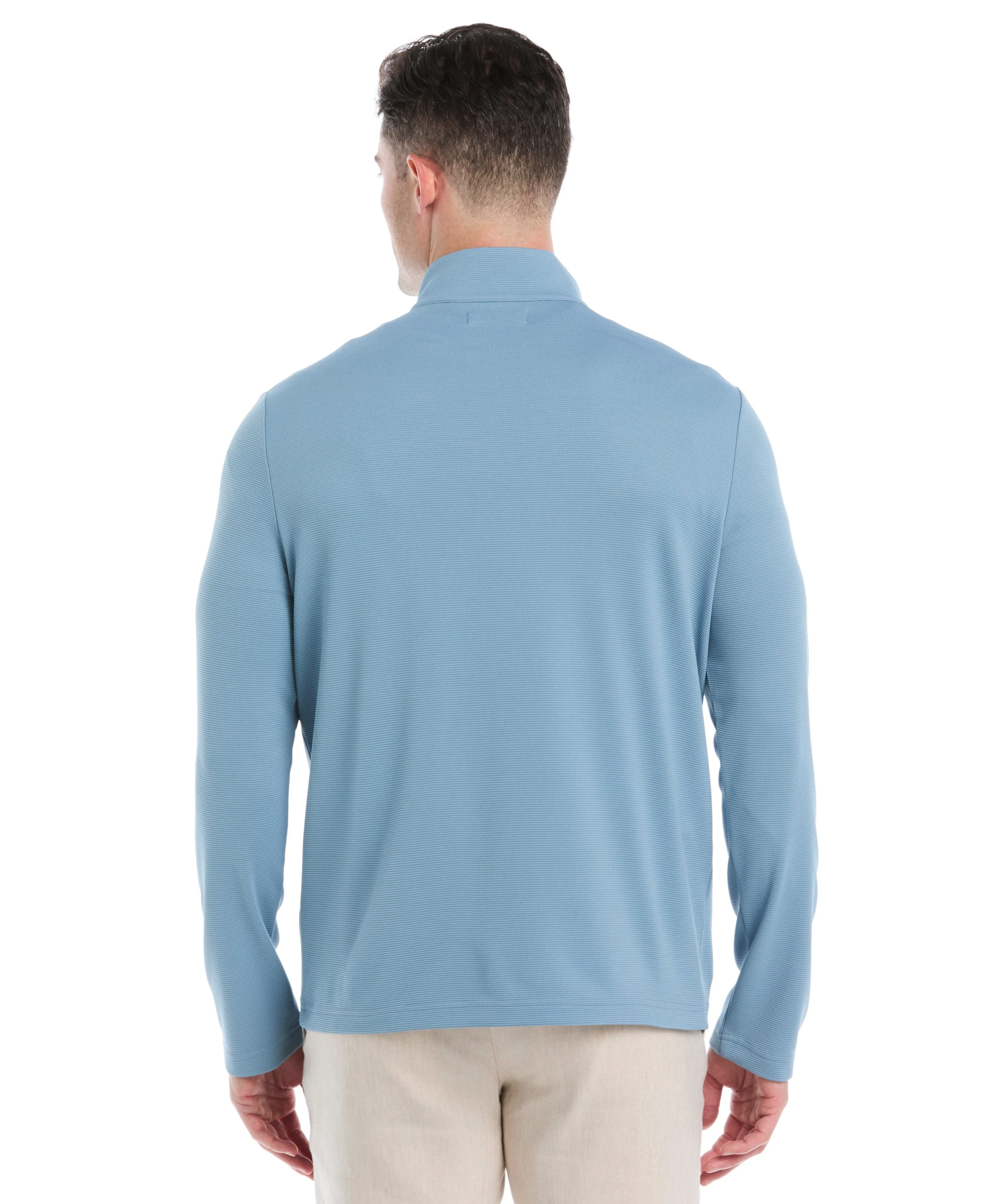 Solid Textured 1/4 Zip Pullover Sweater sold by Cubavera product image thumbnail 3