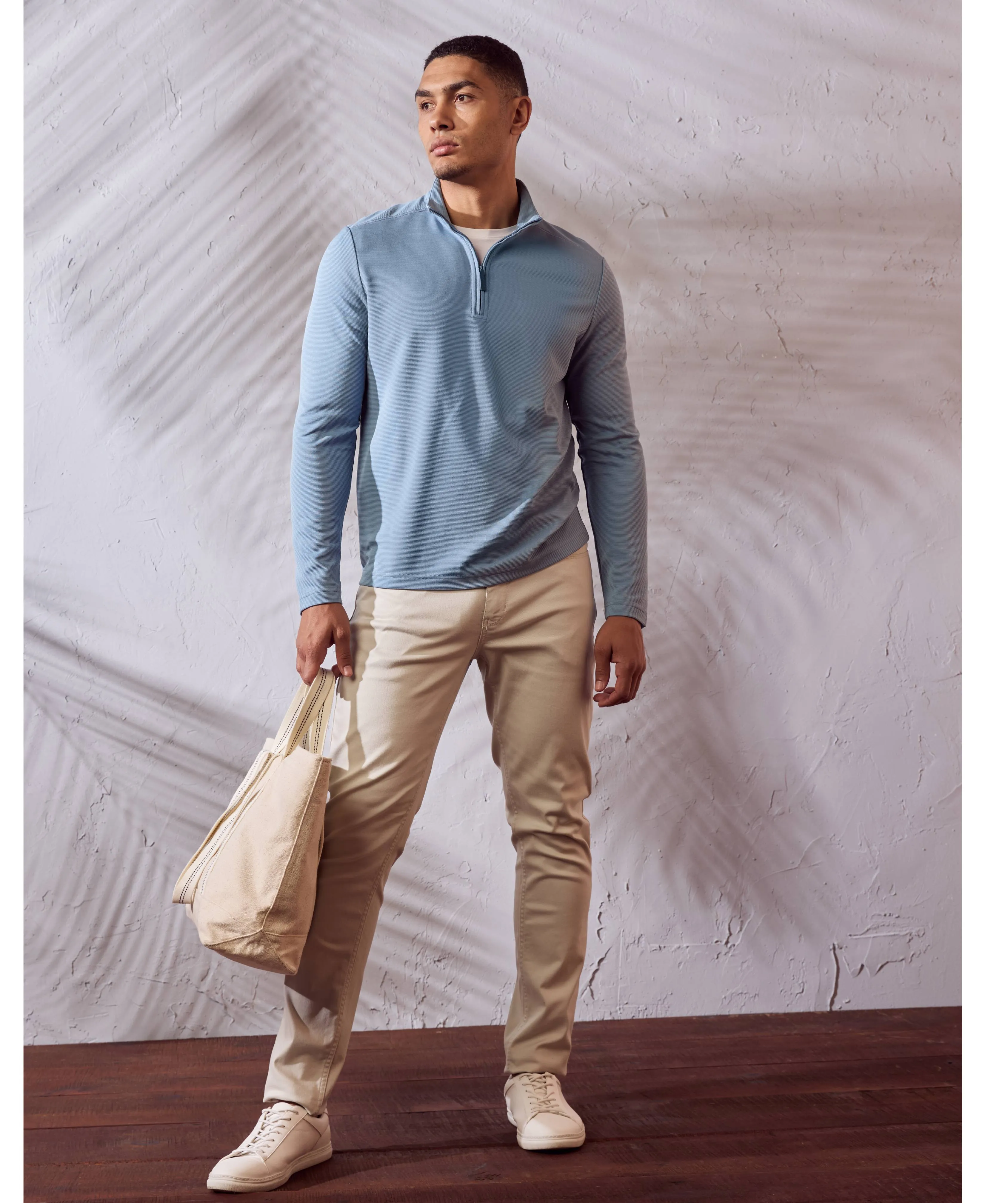 Solid Textured 1/4 Zip Pullover Sweater sold by Cubavera product image thumbnail 2