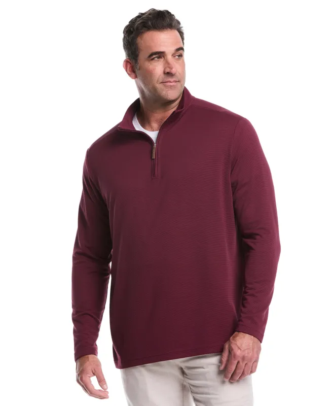 Big & Tall Solid Textured 1/4 Zip Pullover Sweater sold by Cubavera