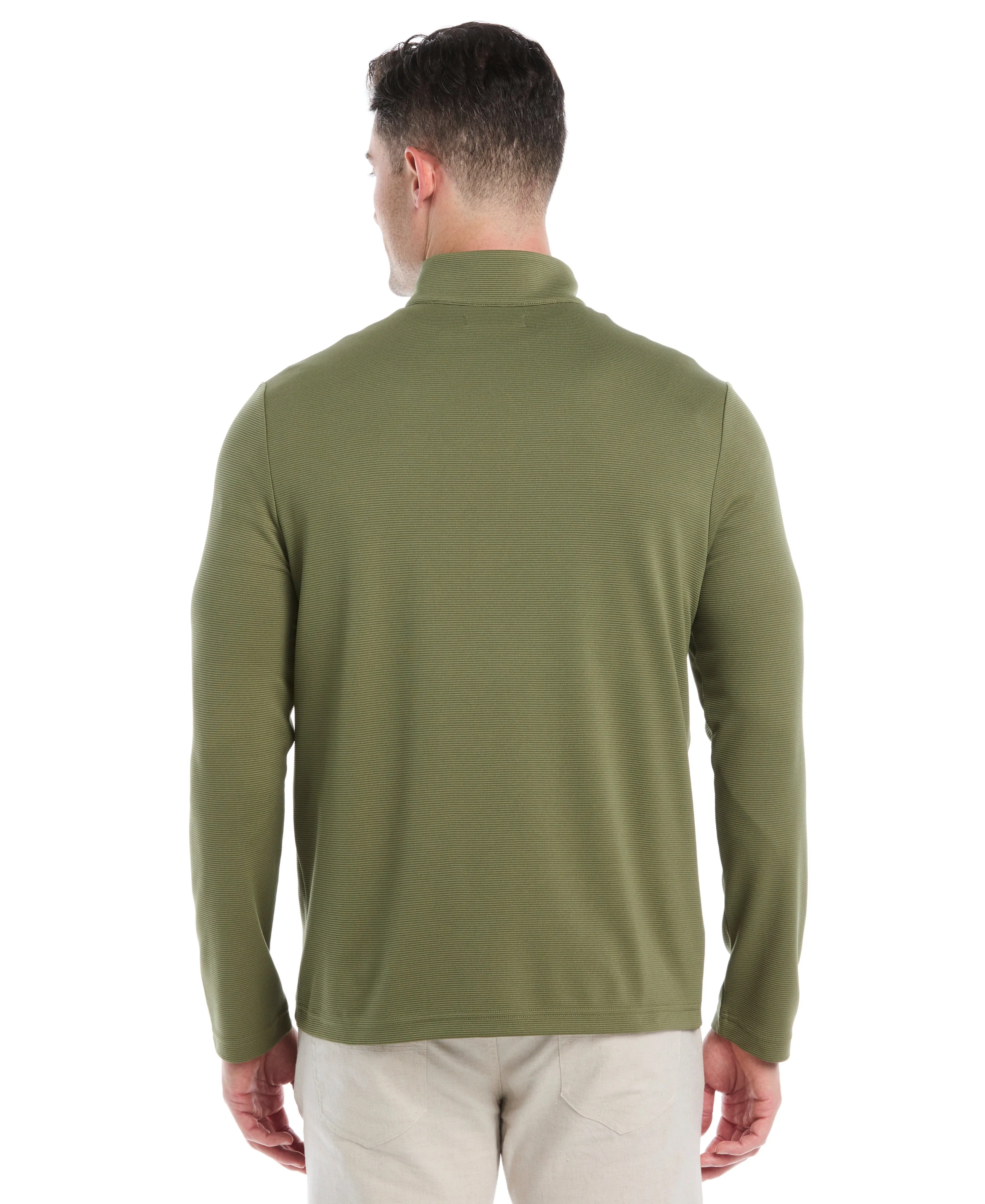 Solid Textured 1/4 Zip Pullover Sweater sold by Cubavera product image thumbnail 3