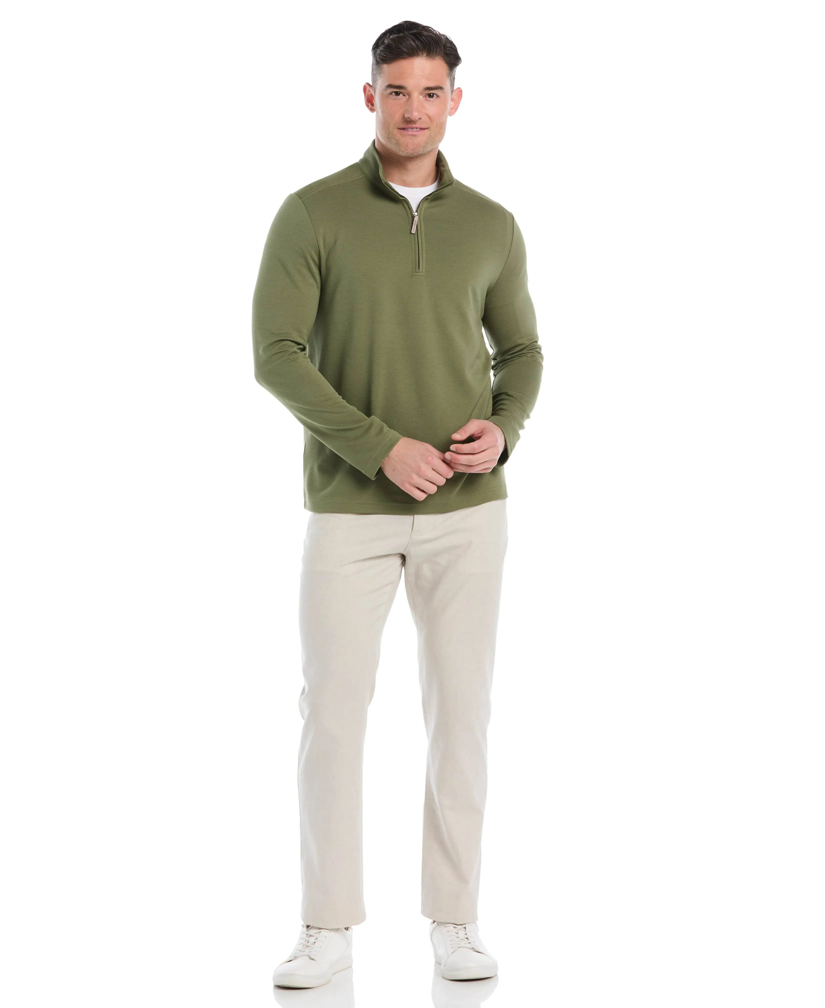 Solid Textured 1/4 Zip Pullover Sweater sold by Cubavera product image thumbnail 5