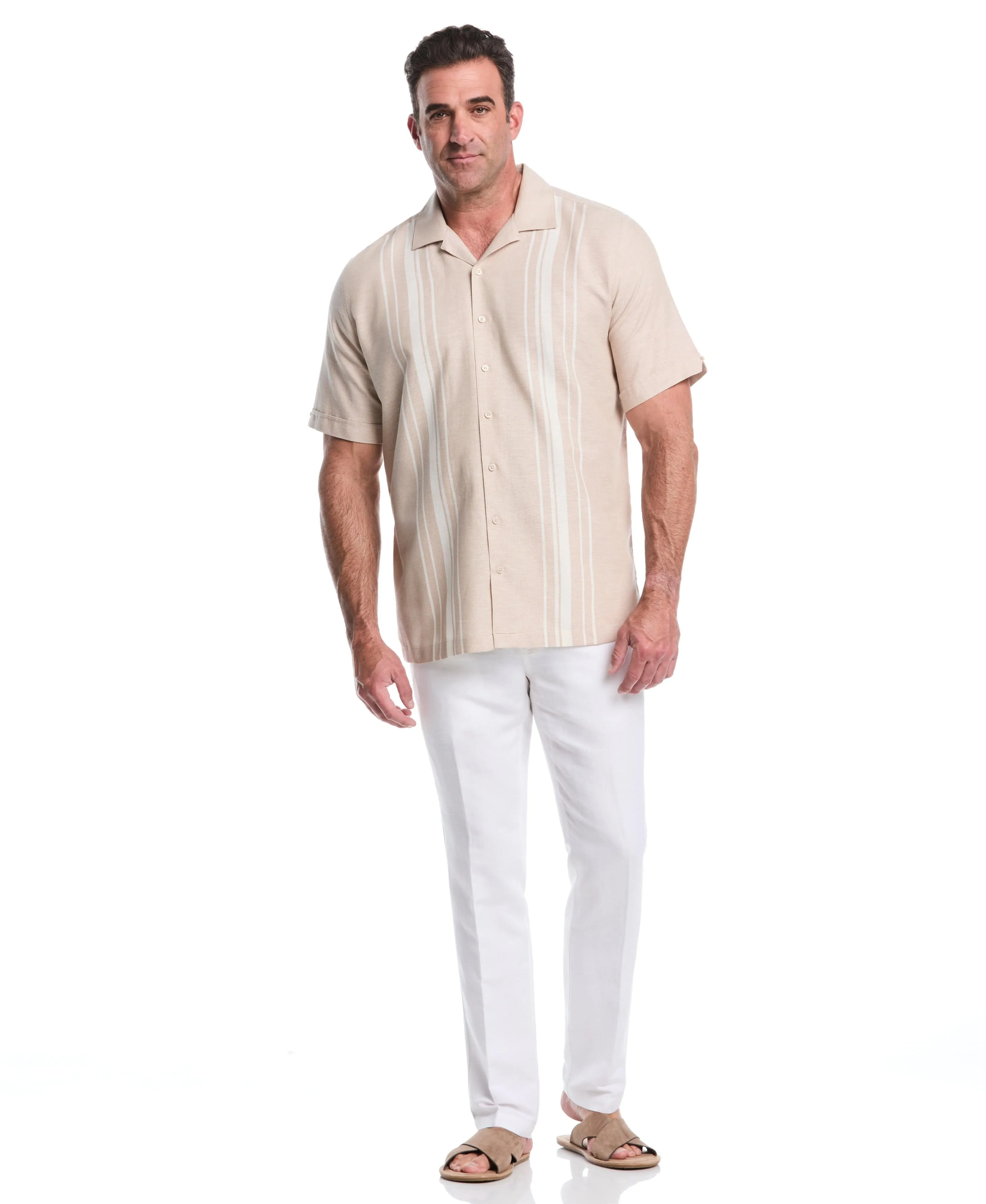 Big & Tall Cotton Linen Dobby Panel Shirt sold by Cubavera product image thumbnail 5
