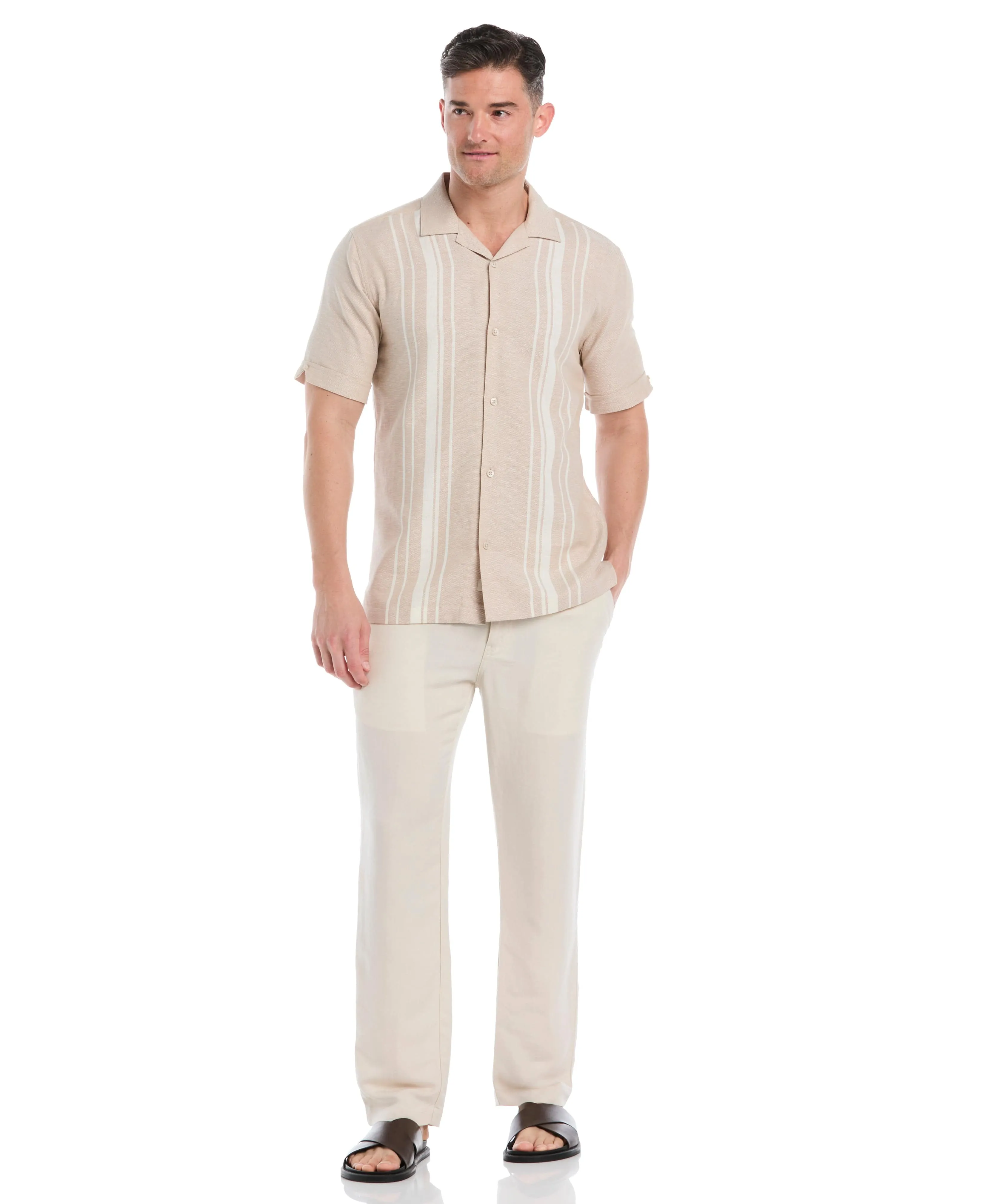 Cotton Linen Dobby Panel Shirt sold by Cubavera product image thumbnail 5