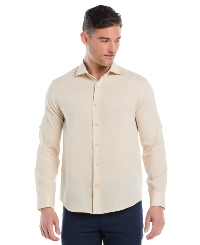 Travelselectâ„¢ Linen-Blend Rolled Sleeve Shirt sold by Cubavera