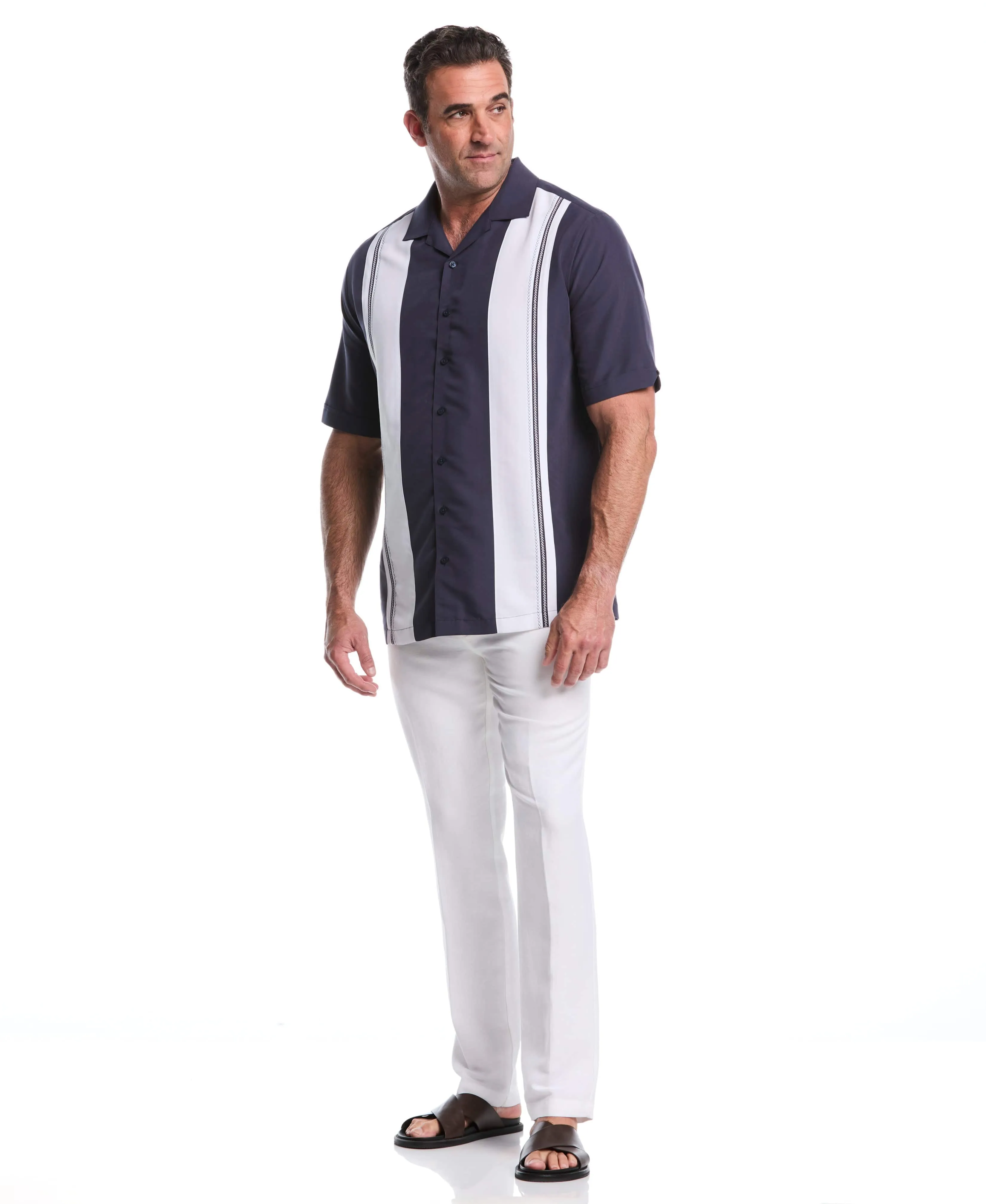 Big & Tall Retro Panel Embroidered Shirt sold by Cubavera product image thumbnail 4