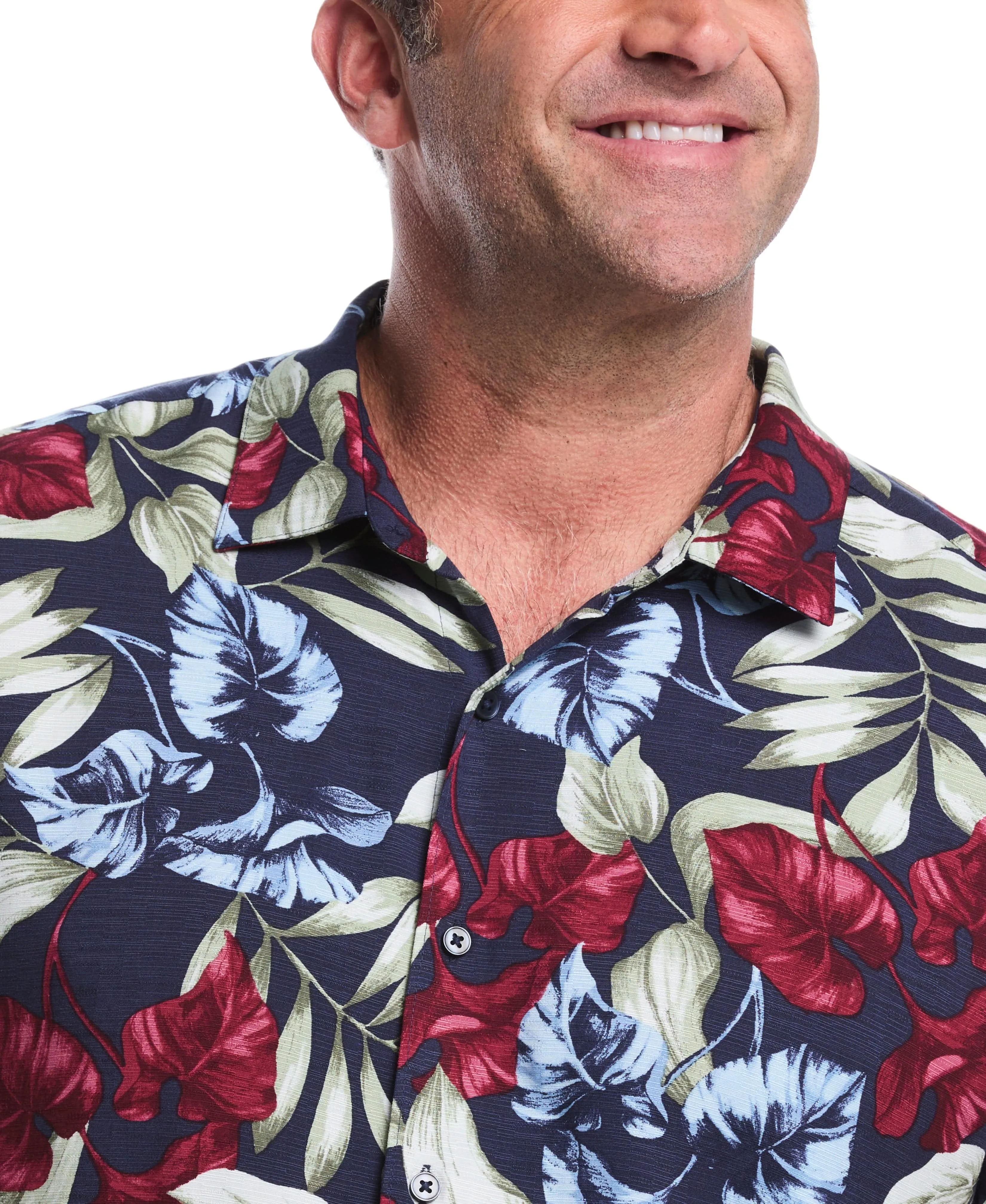 Big & Tall Floral Print Shirt sold by Cubavera product image thumbnail 4