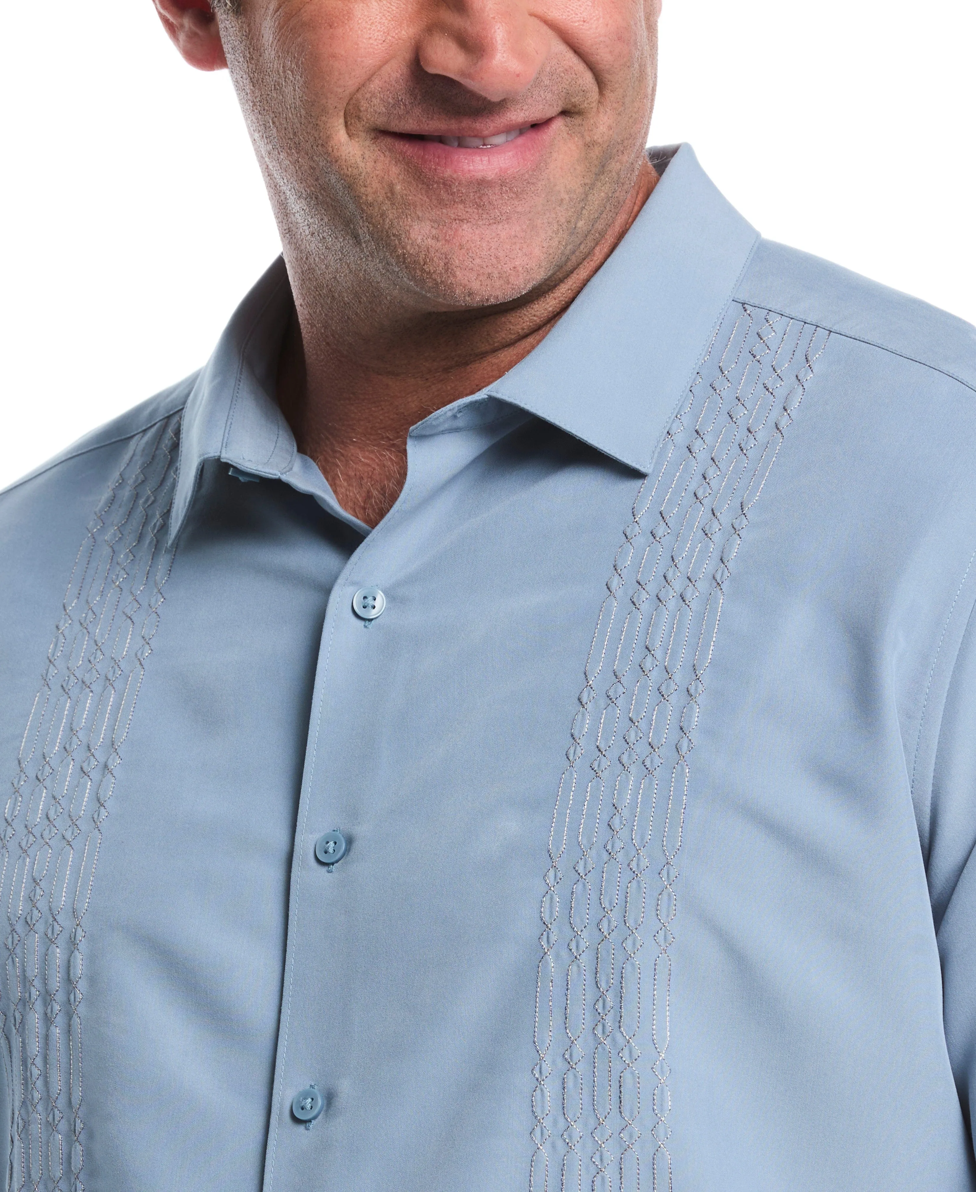 Big & Tall Two-Tone Geo Embroidered Shirt sold by Cubavera product image thumbnail 4