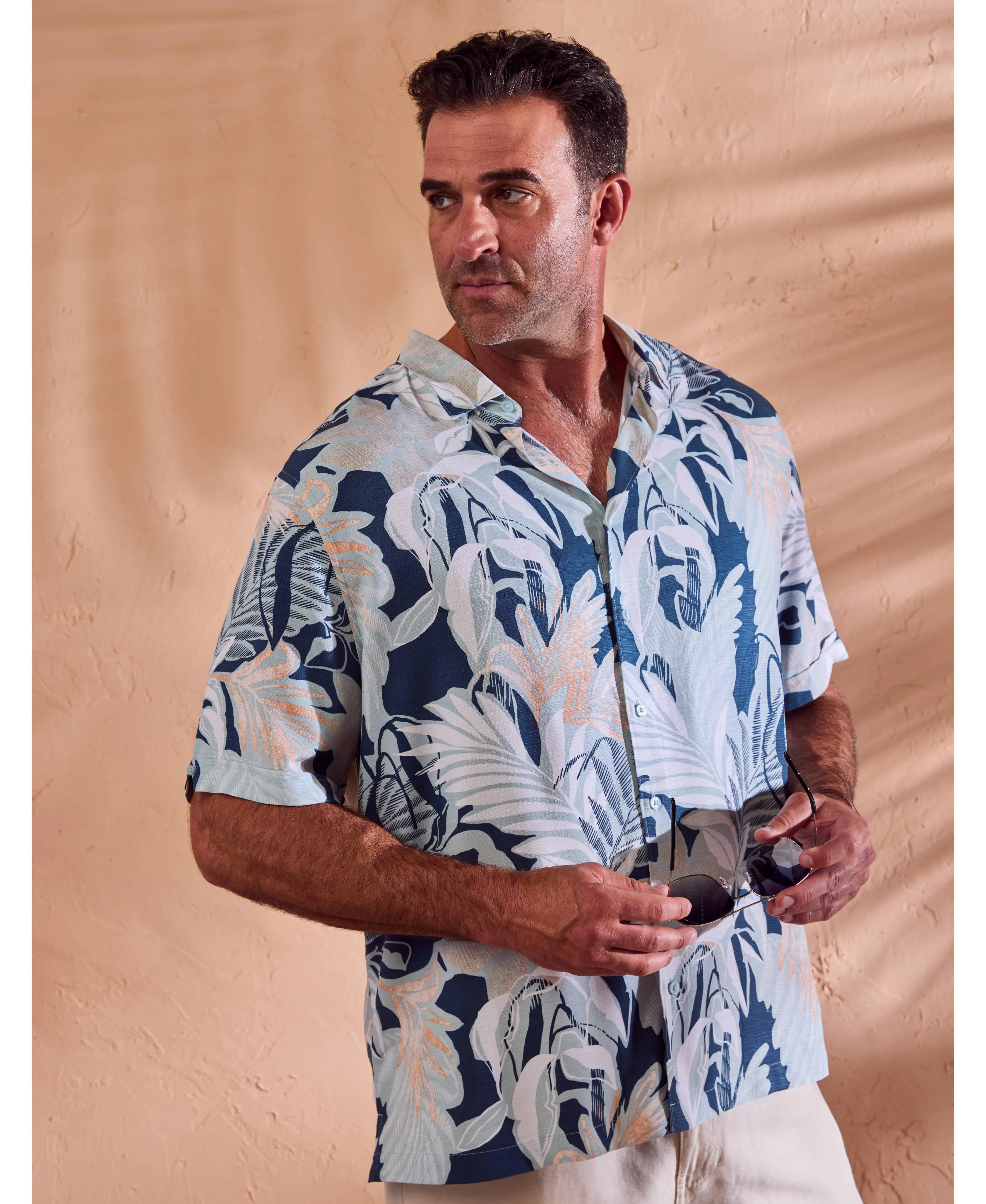 Big & Tall Tropical Print Shirt sold by Cubavera product image thumbnail 2