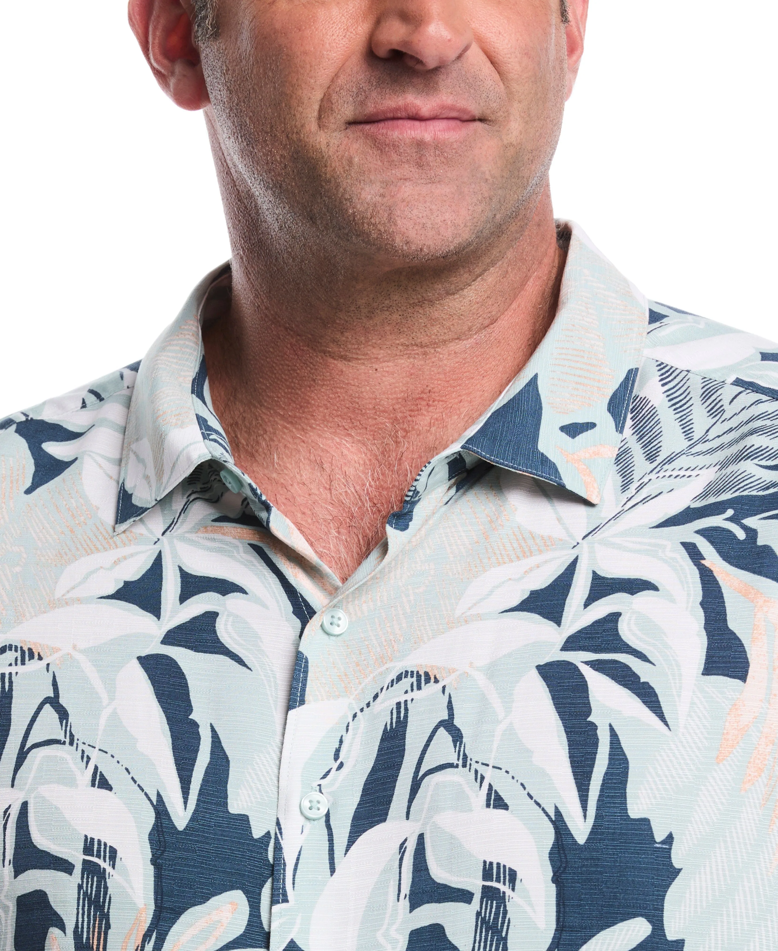 Big & Tall Tropical Print Shirt sold by Cubavera product image thumbnail 4