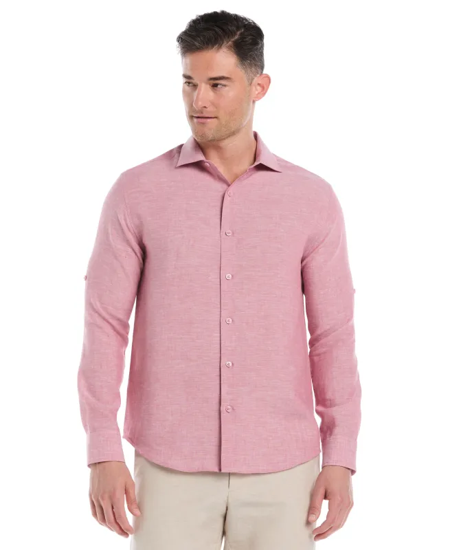 Travelselect™ Linen-Blend Rolled Sleeve Shirt sold by Cubavera