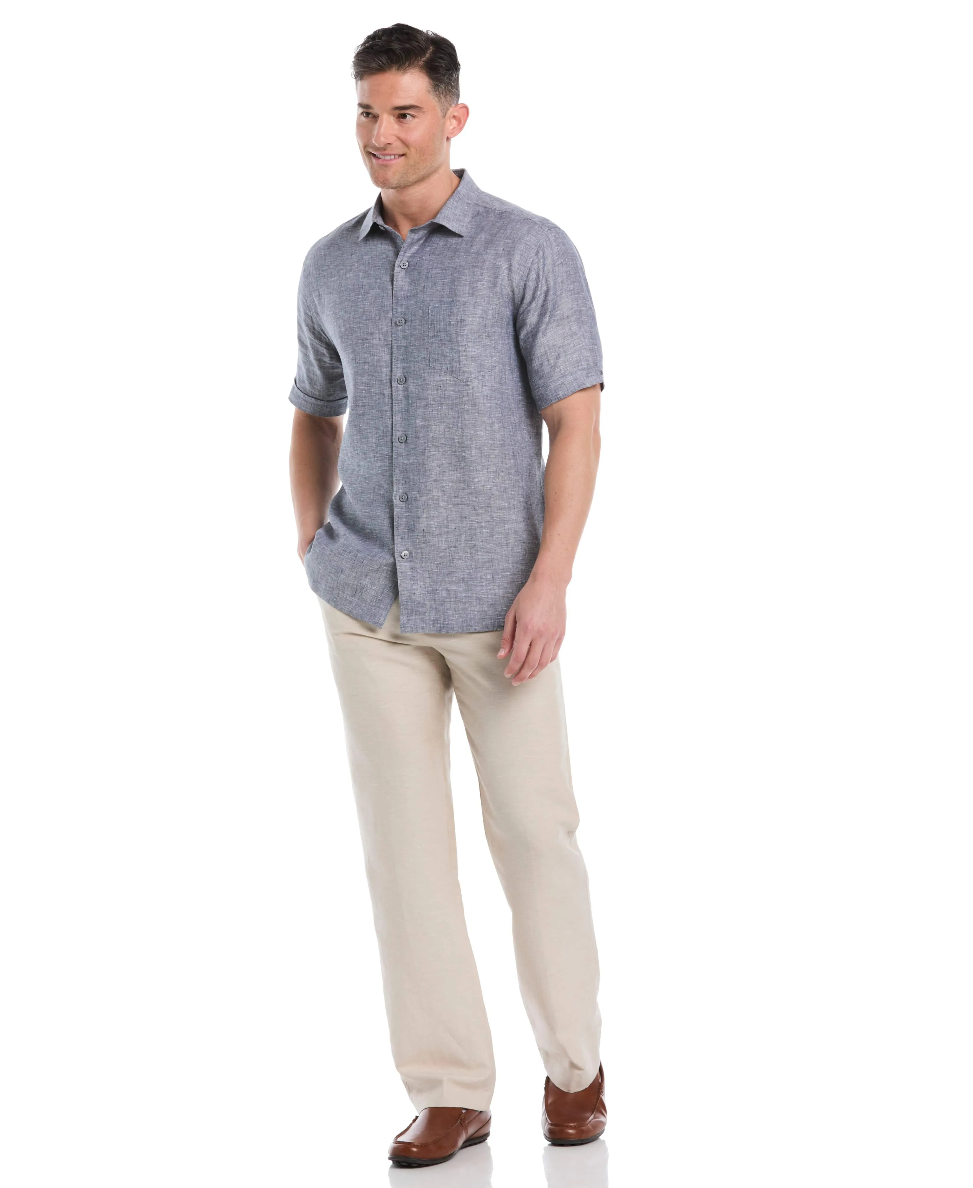 Classic Two-Tone Linen Shirt sold by Cubavera product image thumbnail 4