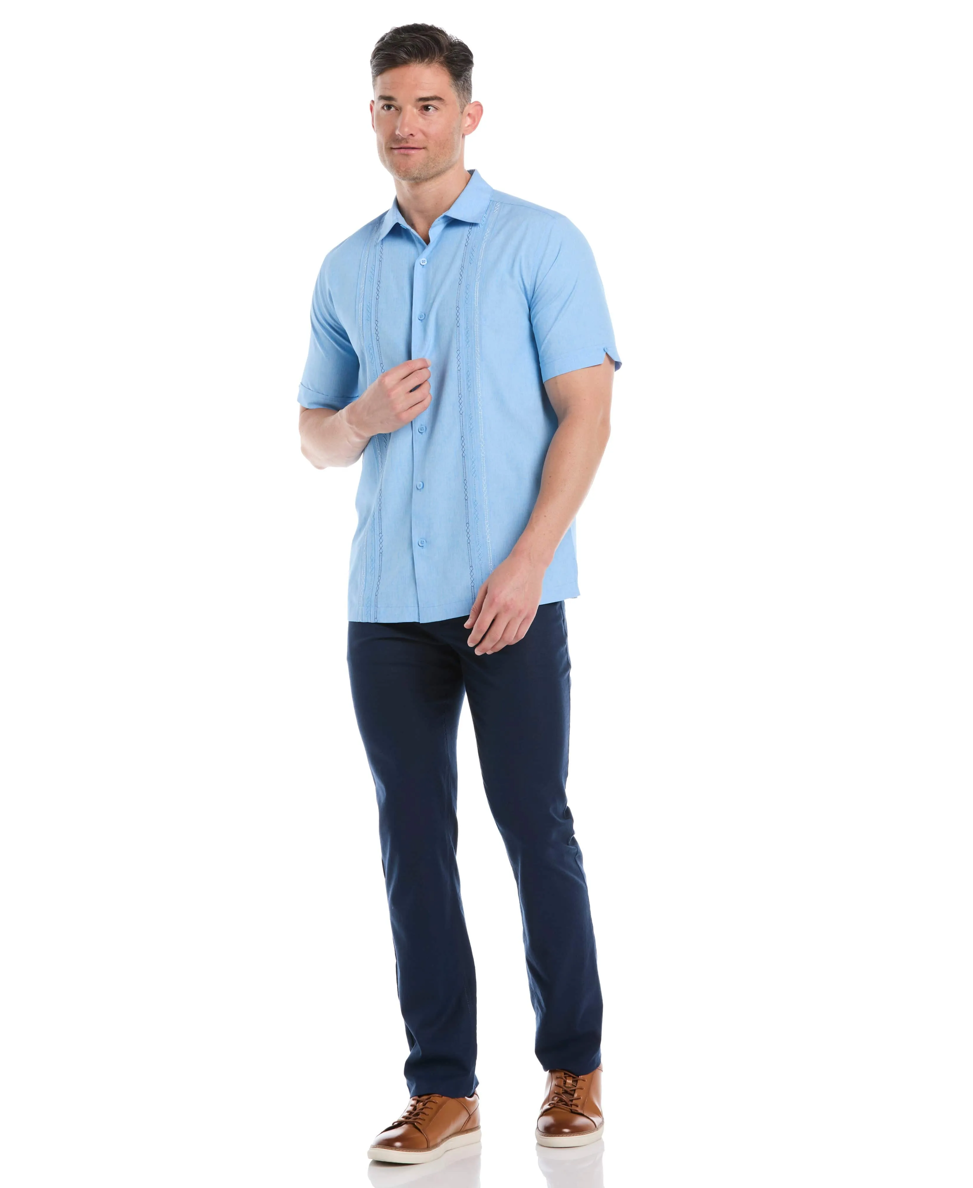 Geo Embroidered Panel Shirt sold by Cubavera product image thumbnail 4