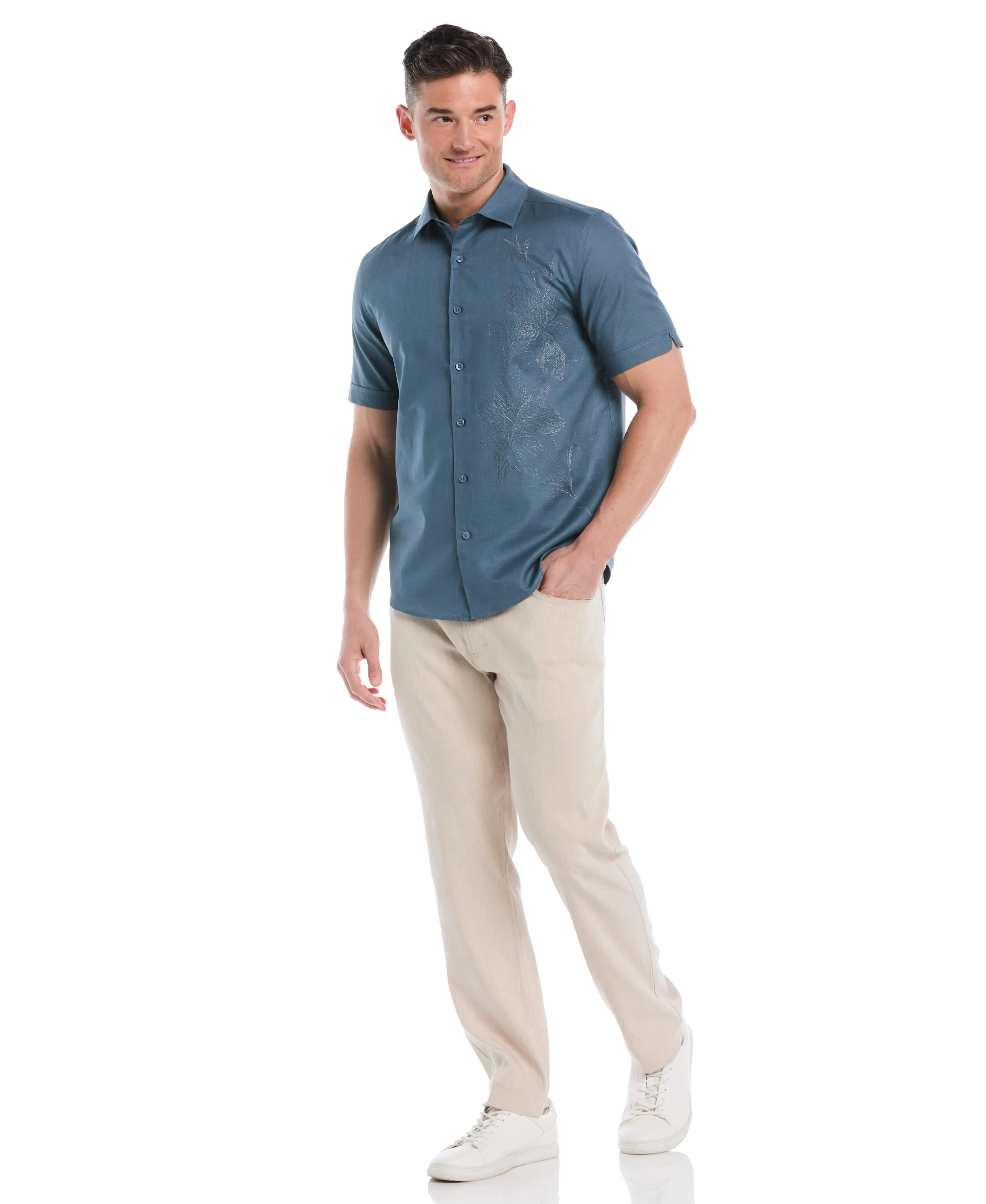 Floral Embroidered Shirt sold by Cubavera product image thumbnail 4