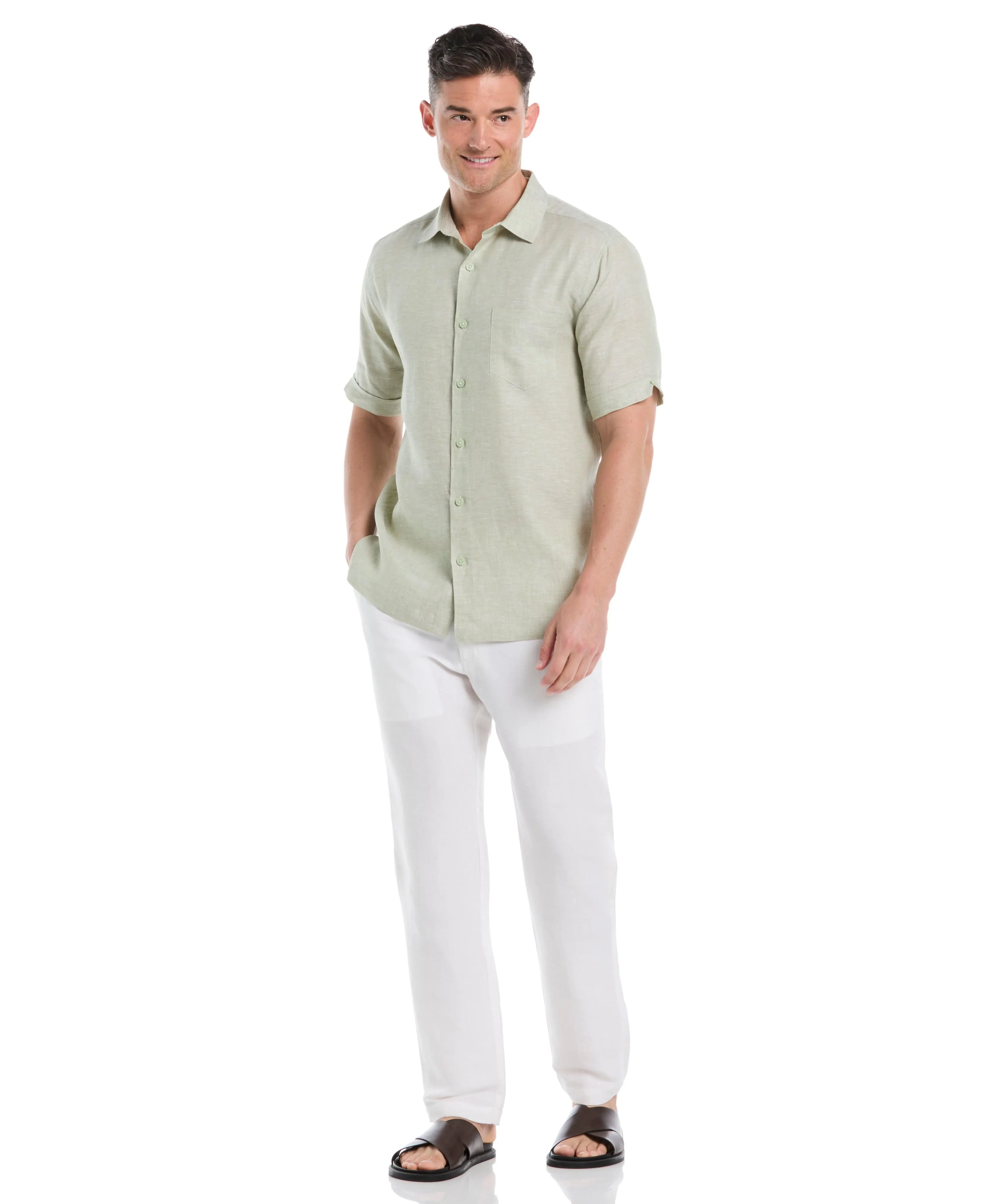 Big & Tall Classic Two-Tone Linen Shirt sold by Cubavera product image thumbnail 4