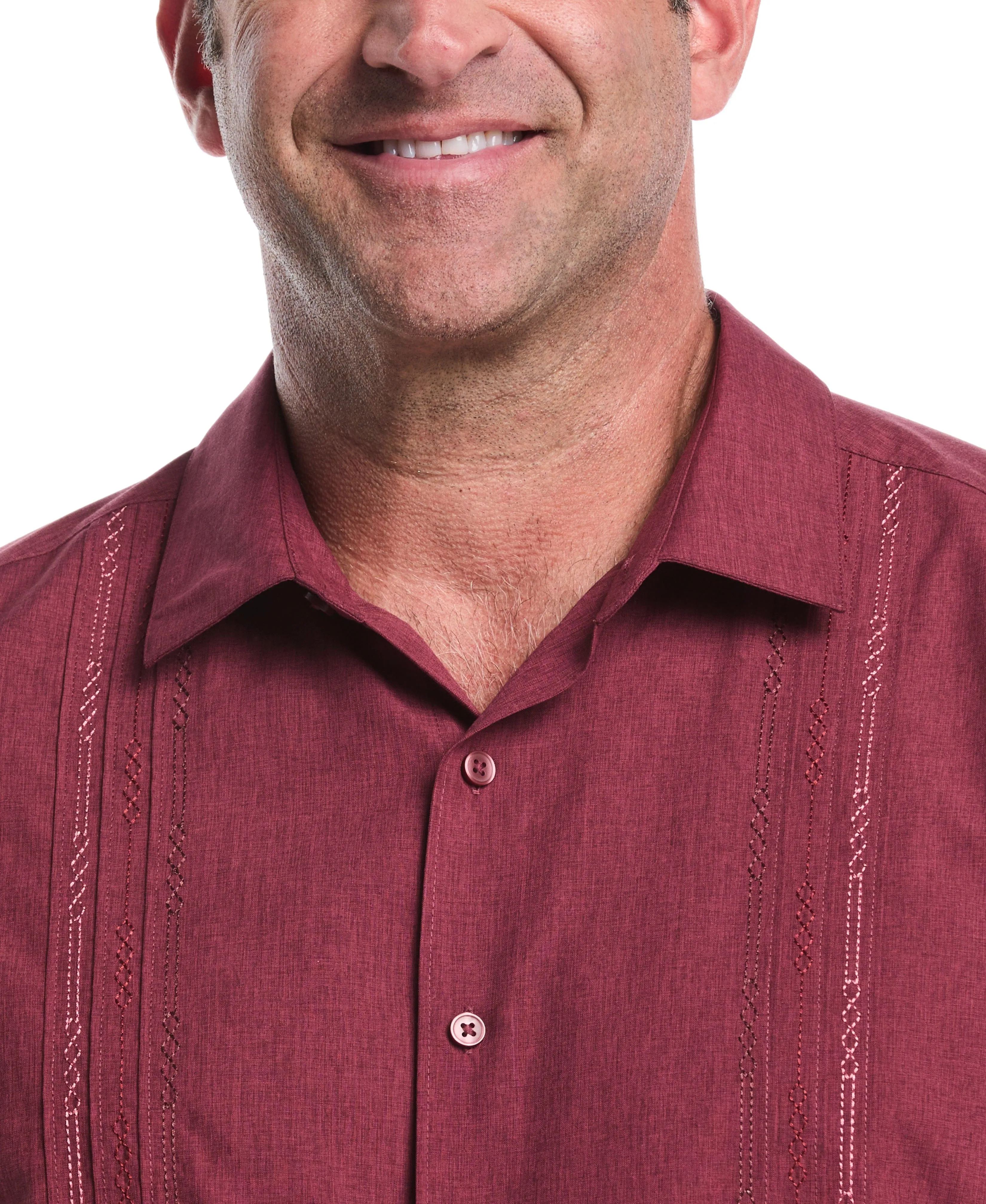 Big & Tall Geo Embroidered Panel Shirt sold by Cubavera product image thumbnail 4