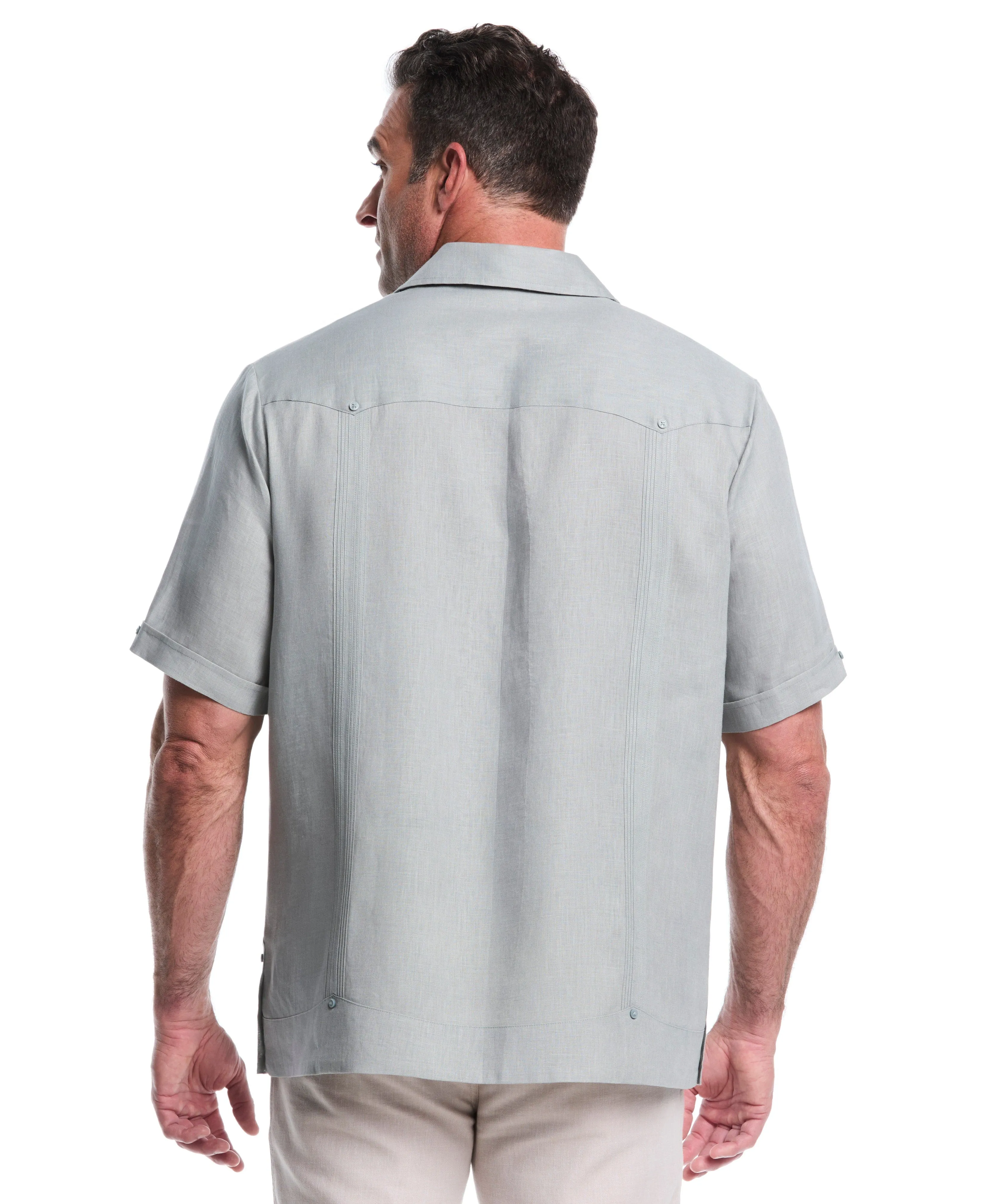 Big & Tall 100% Linen Classic Guayabera Shirt - Short Sleeve sold by Cubavera product image thumbnail 3
