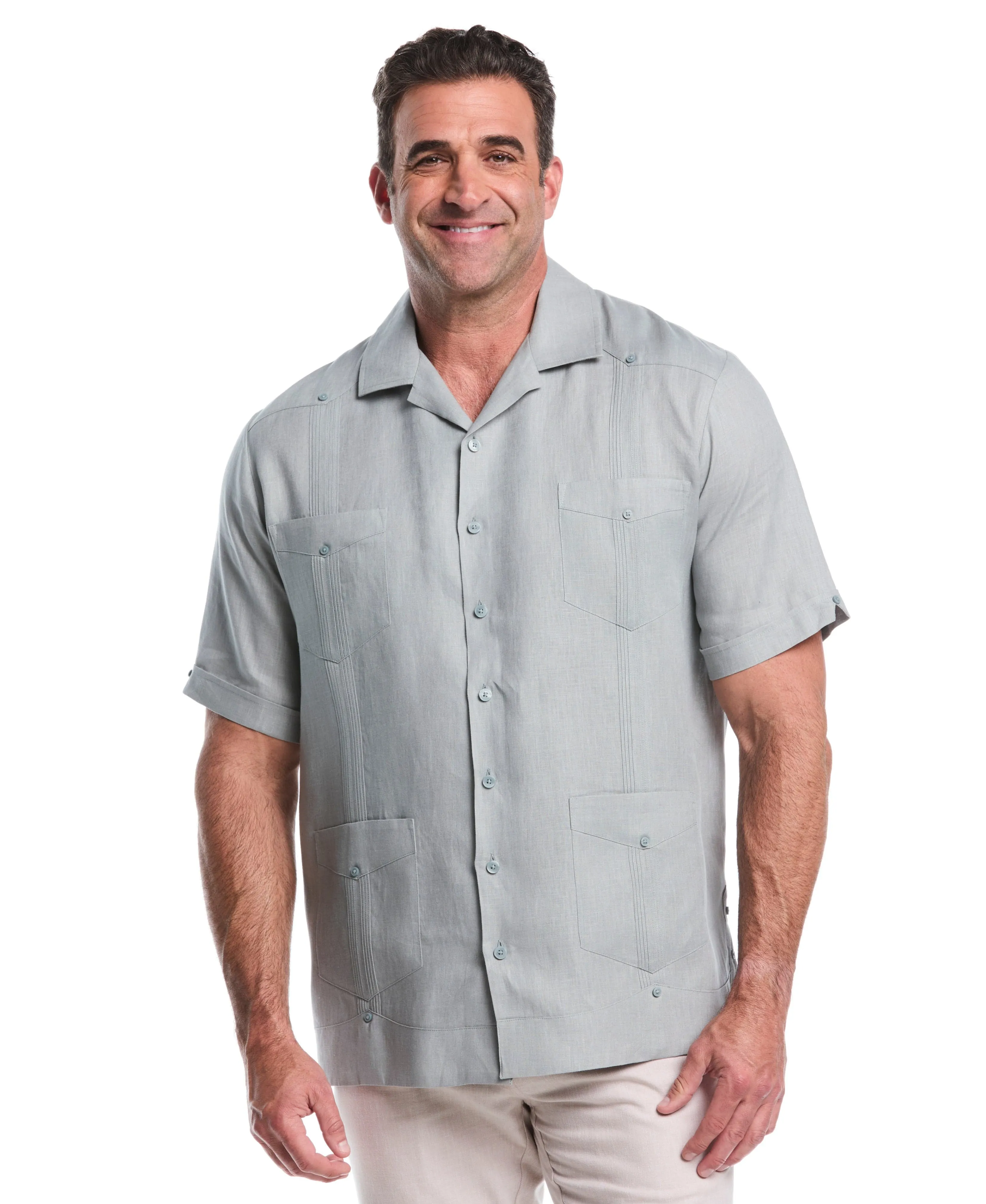 Big & Tall 100% Linen Classic Guayabera Shirt - Short Sleeve sold by Cubavera