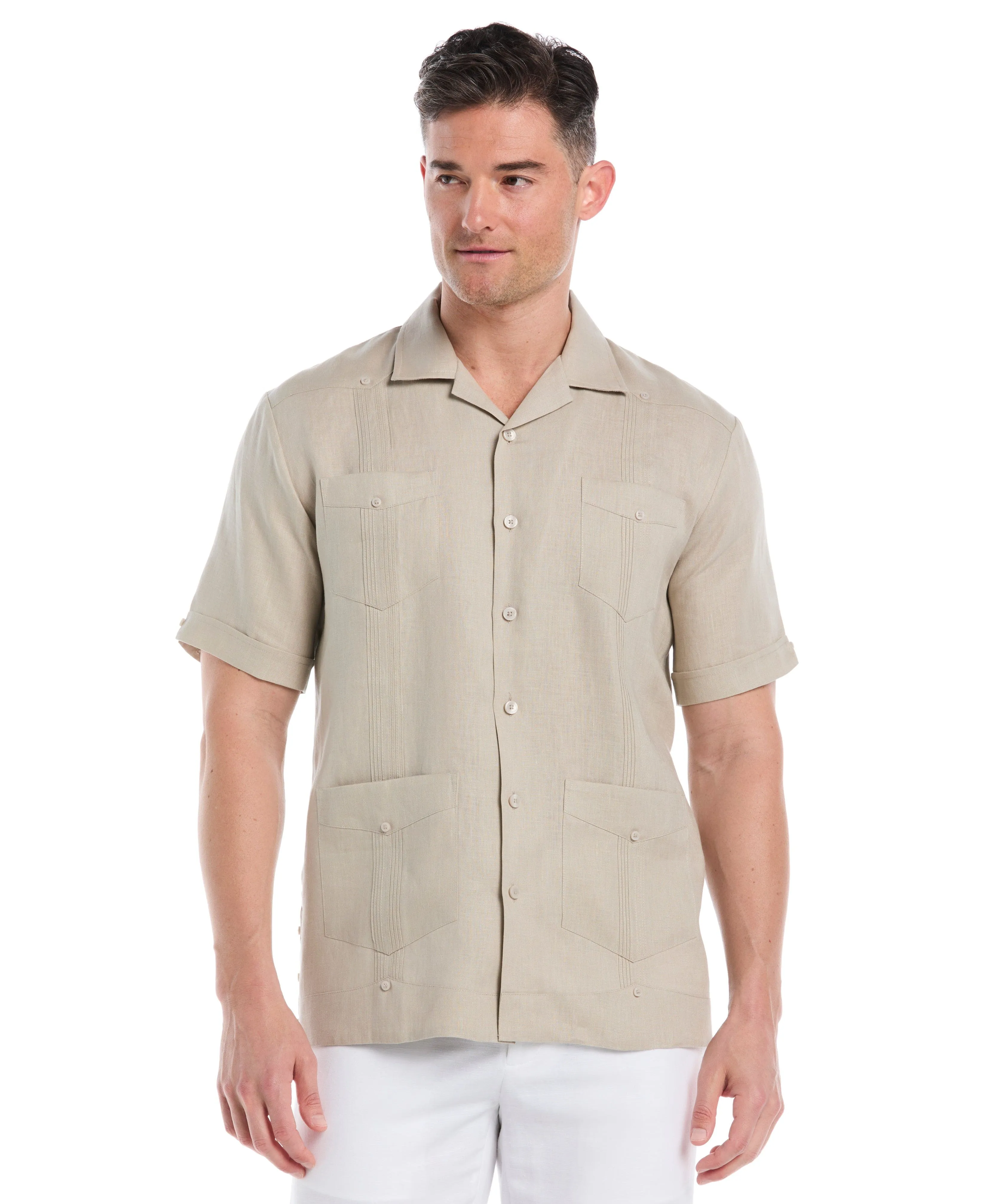Big & Tall 100% Linen Classic Guayabera Shirt - Short Sleeve sold by Cubavera