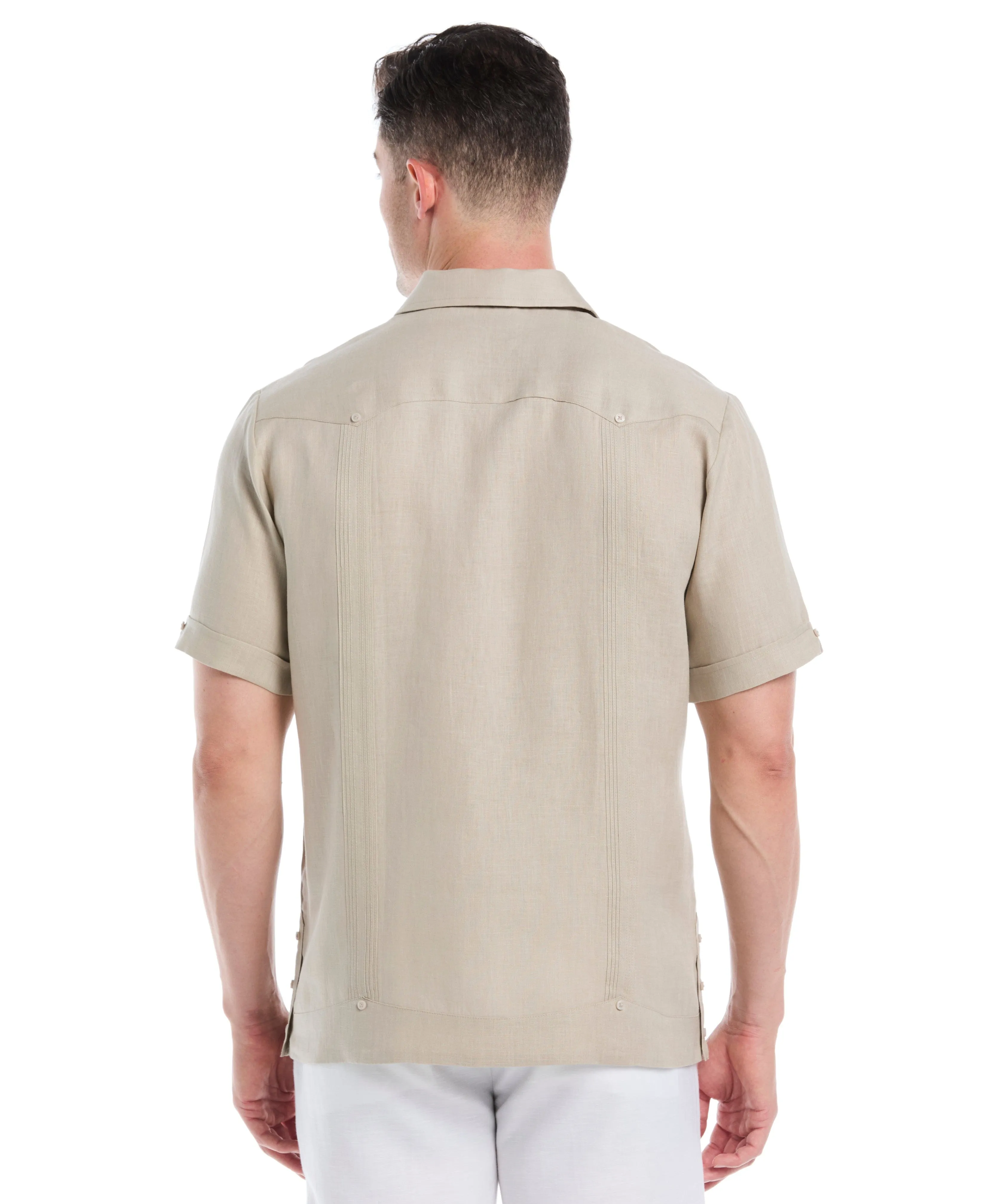 Big & Tall 100% Linen Classic Guayabera Shirt - Short Sleeve sold by Cubavera product image thumbnail 3