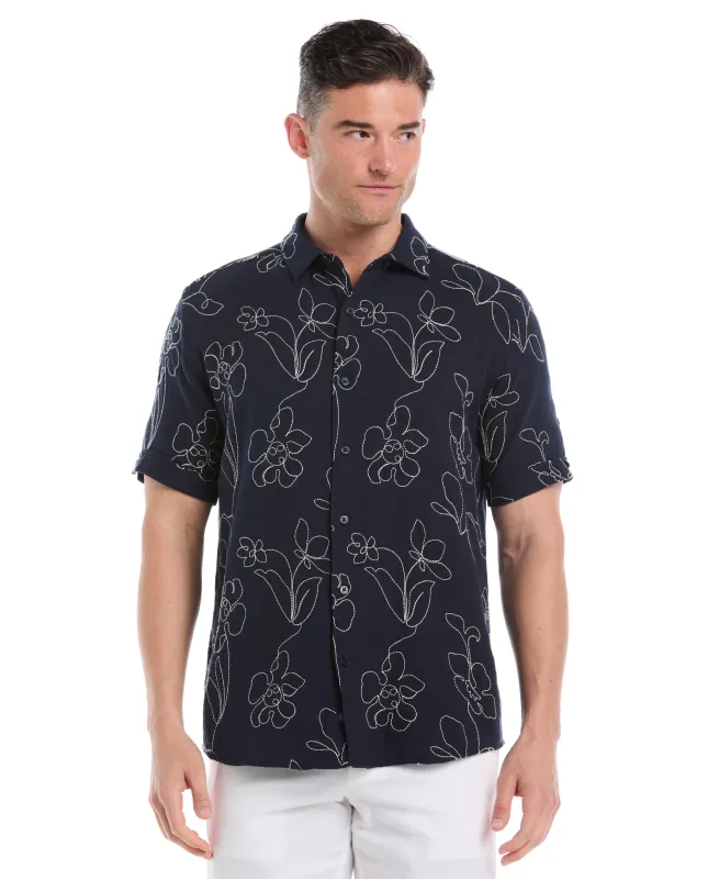 All-Over Embroidered Cotton Shirt sold by Cubavera