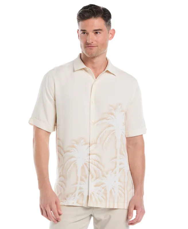 Indigo Batik Palm Print Shirt sold by Cubavera