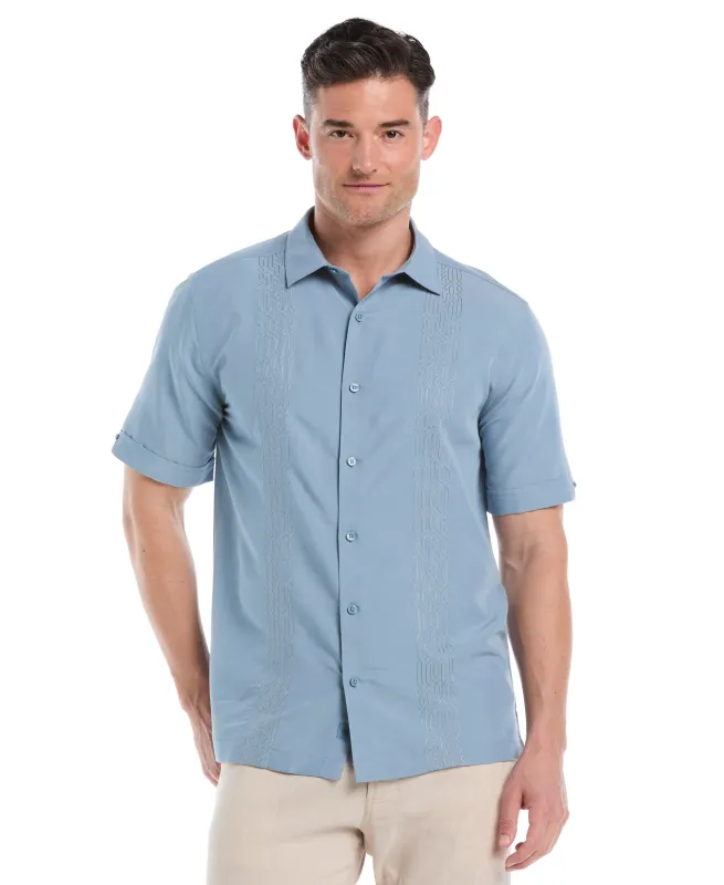 Geo Embroidery Short Sleeve Shirt sold by Cubavera