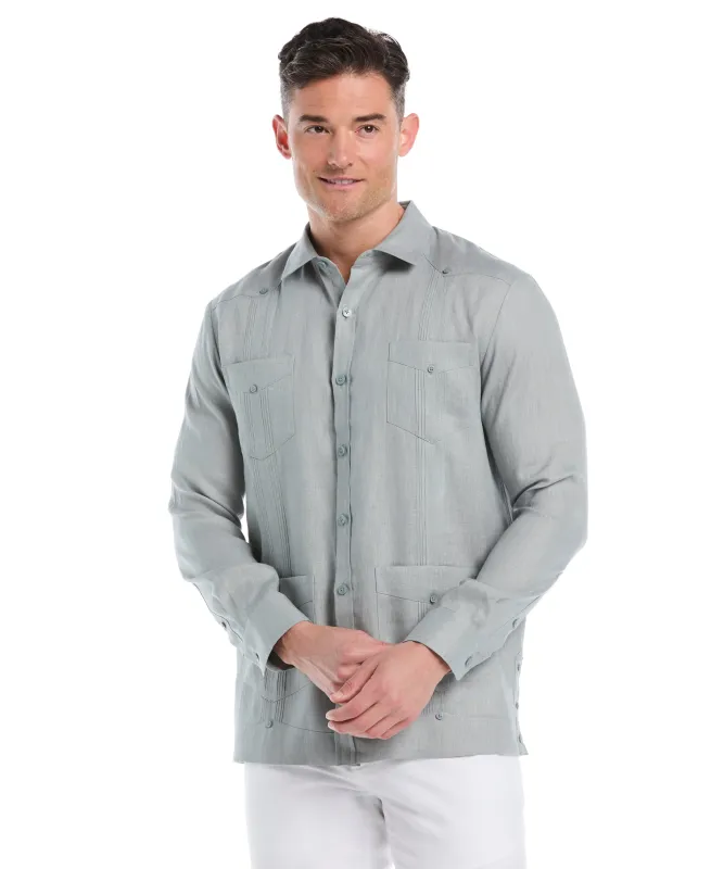 Big & Tall 100% Linen Classic Guayabera Shirt - Long Sleeve sold by Cubavera