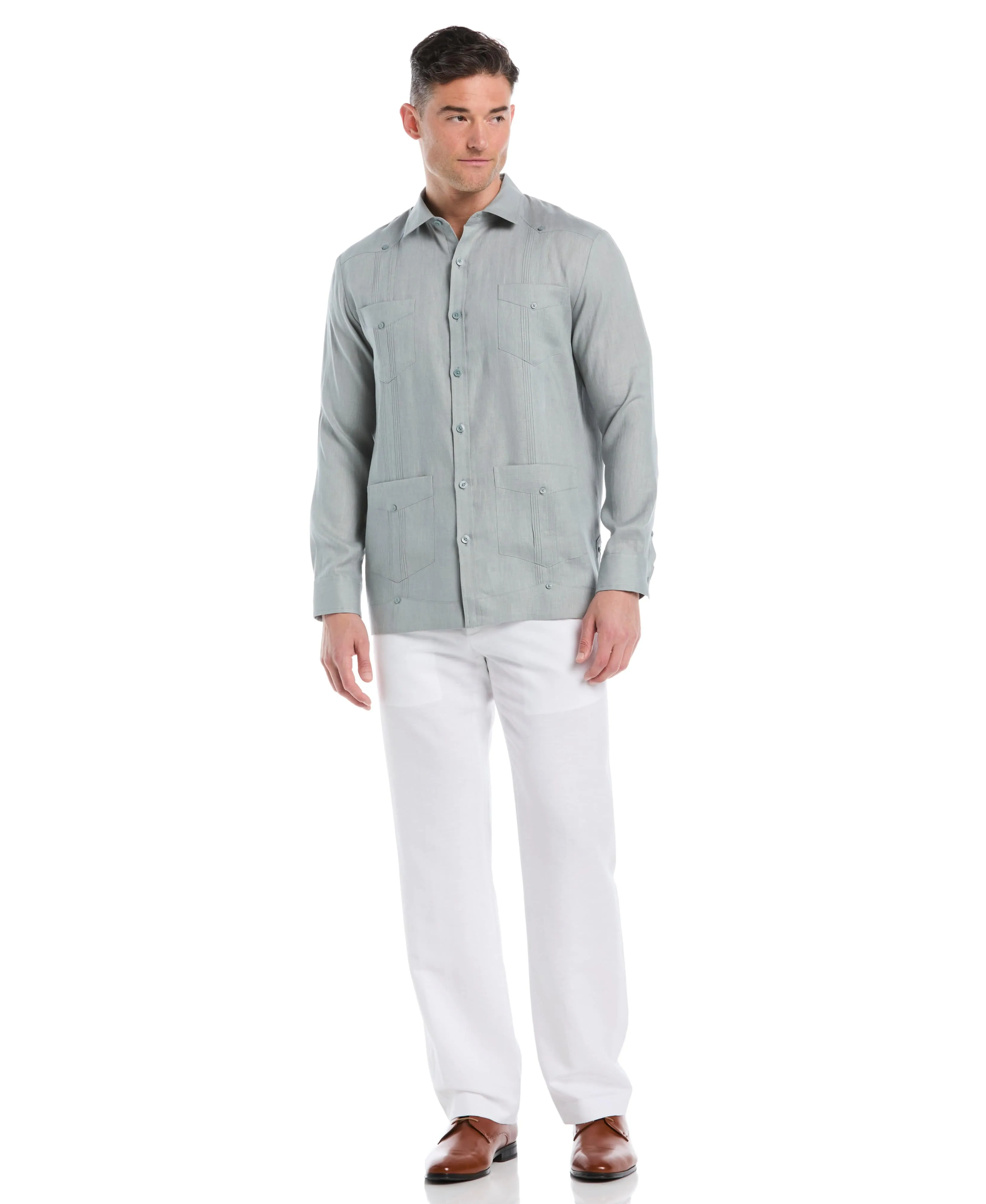 100% Linen Classic Guayabera Shirt - Long Sleeve sold by Cubavera product image thumbnail 4