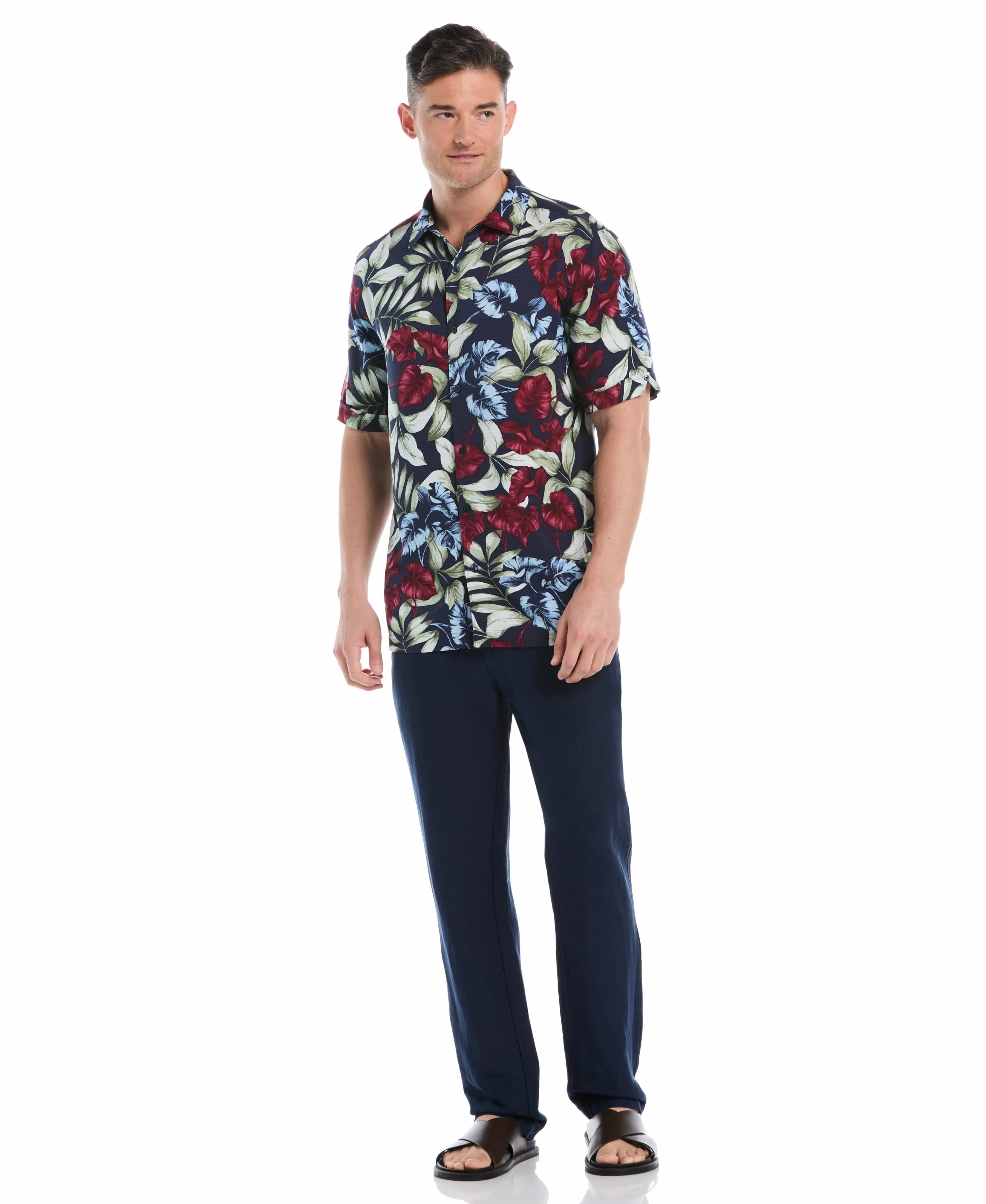 Viscose Texture Floral Print Shirt sold by Cubavera product image thumbnail 5