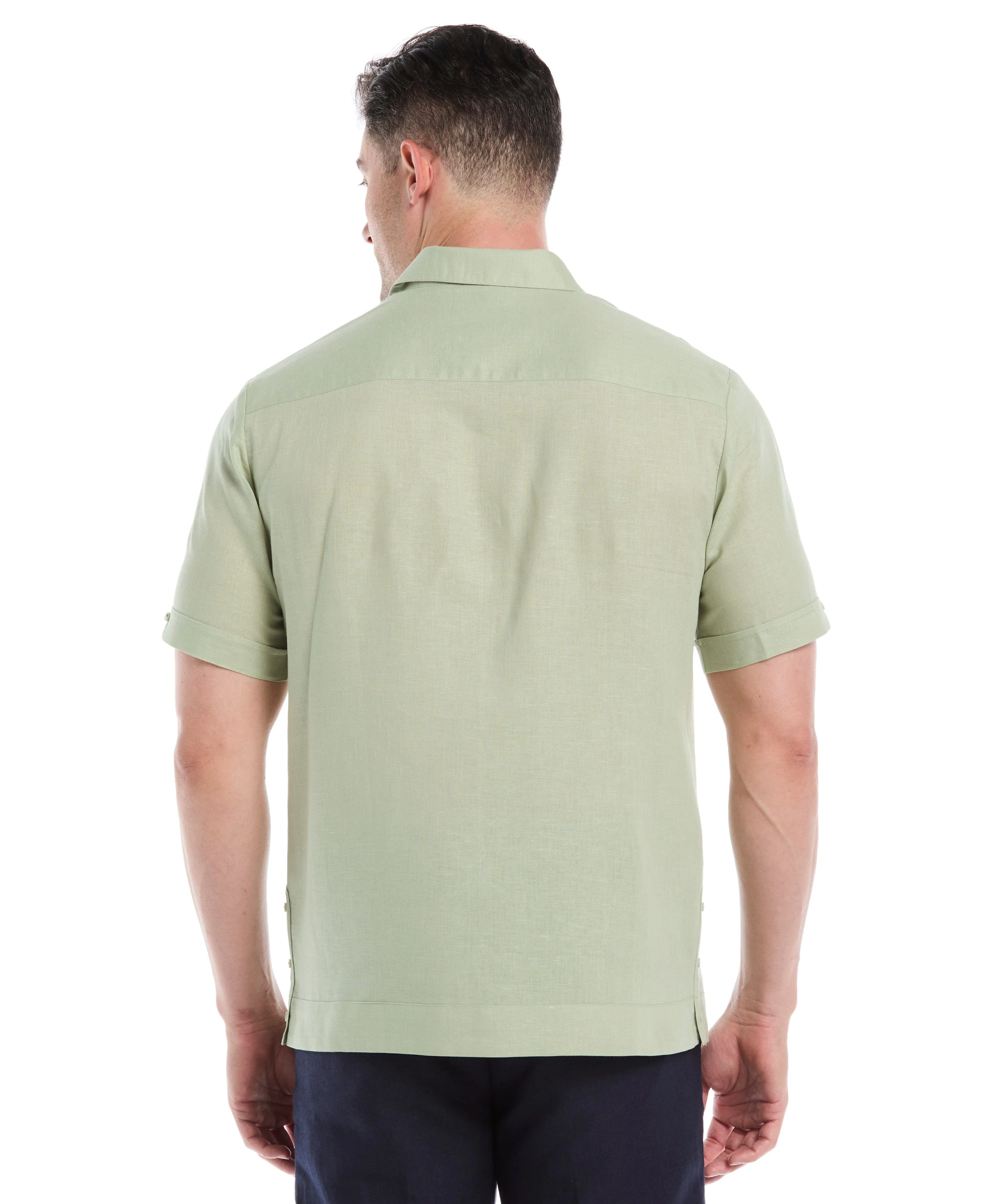 Big & Tall Linen Blend No Pocket Guayabera Shirt sold by Cubavera product image thumbnail 2
