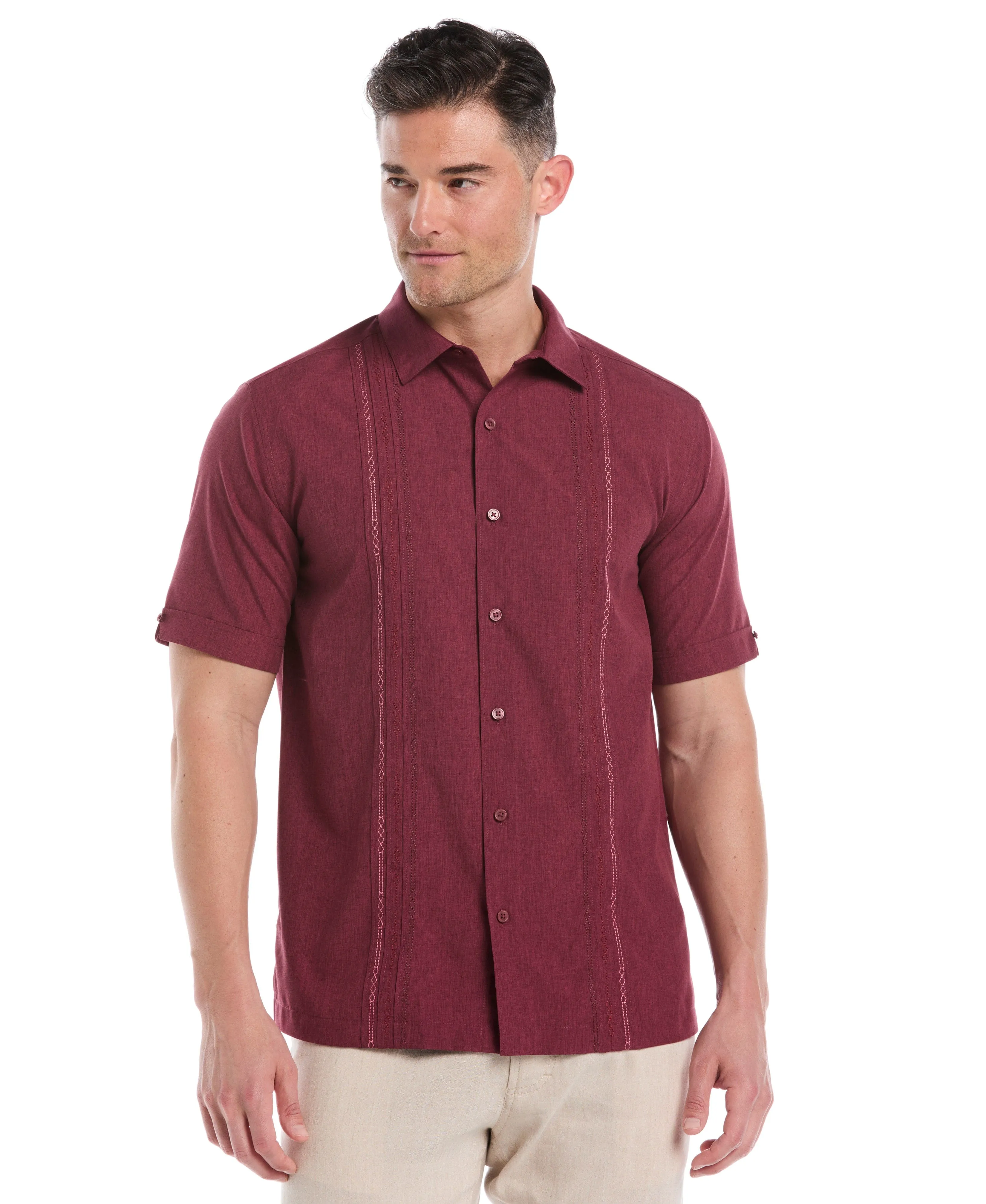 Geo Embroidered Panel Shirt sold by Cubavera