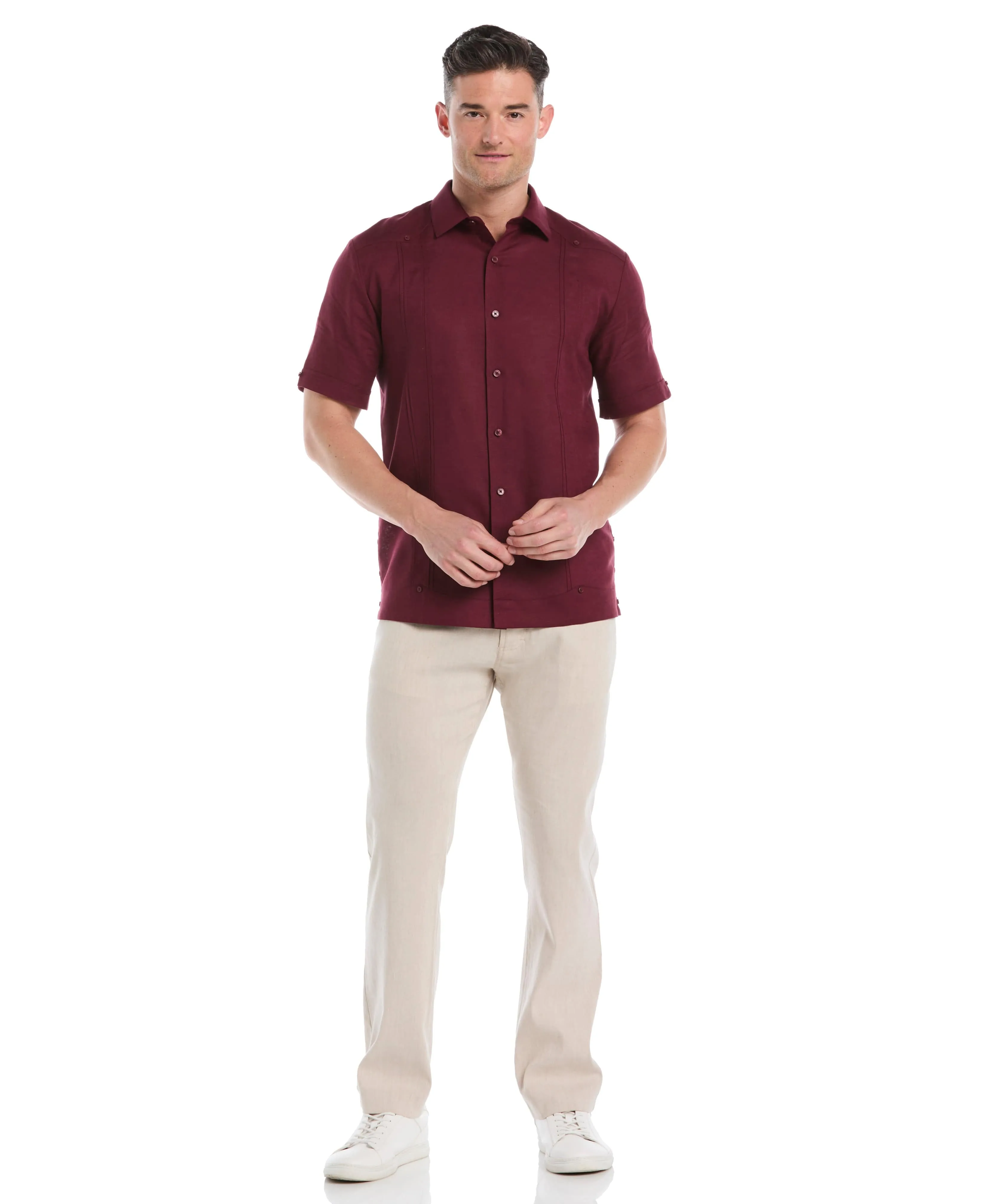 Linen Blend No-Pocket Guayabera Shirt sold by Cubavera product image thumbnail 4