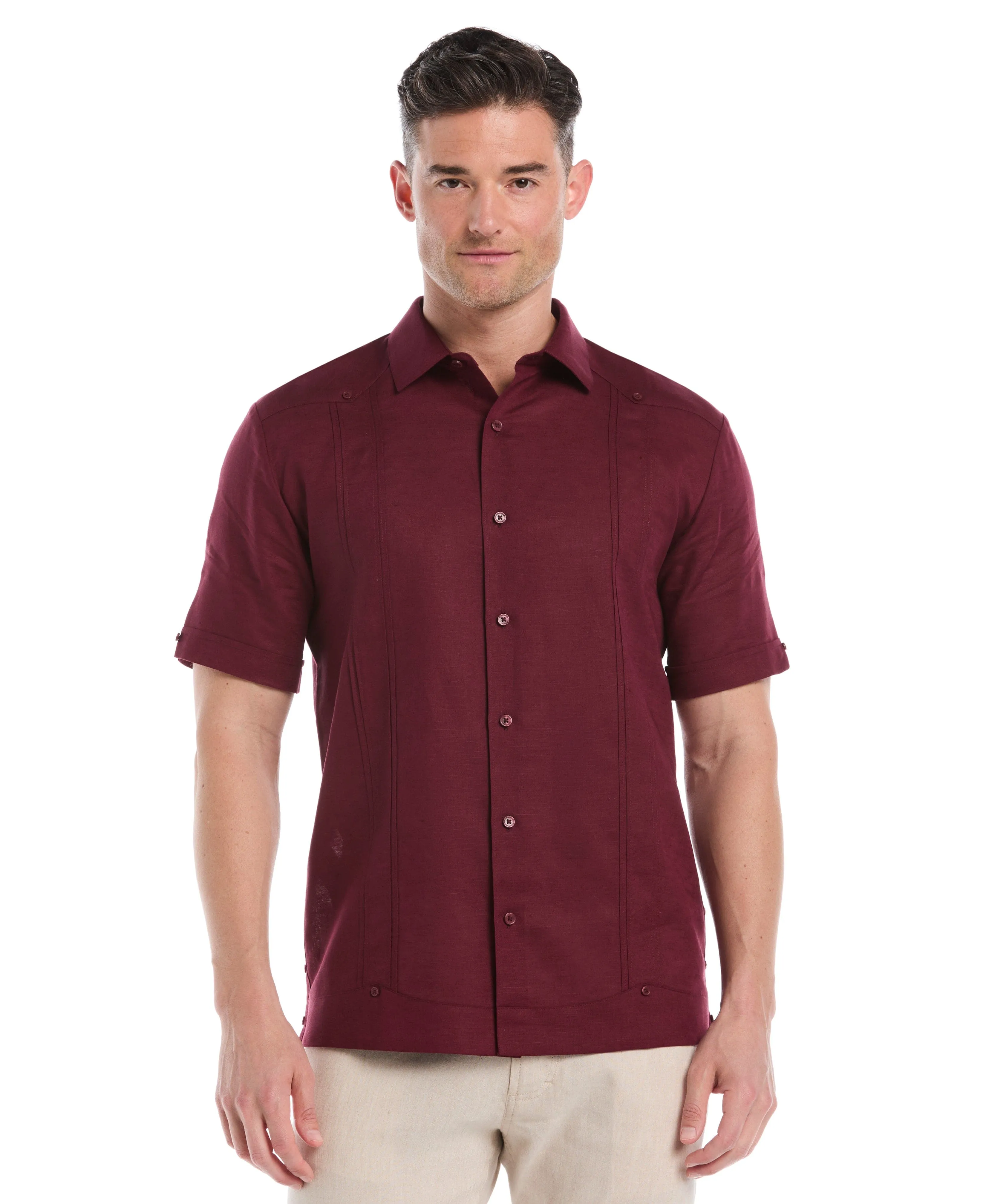 Linen Blend No-Pocket Guayabera Shirt sold by Cubavera