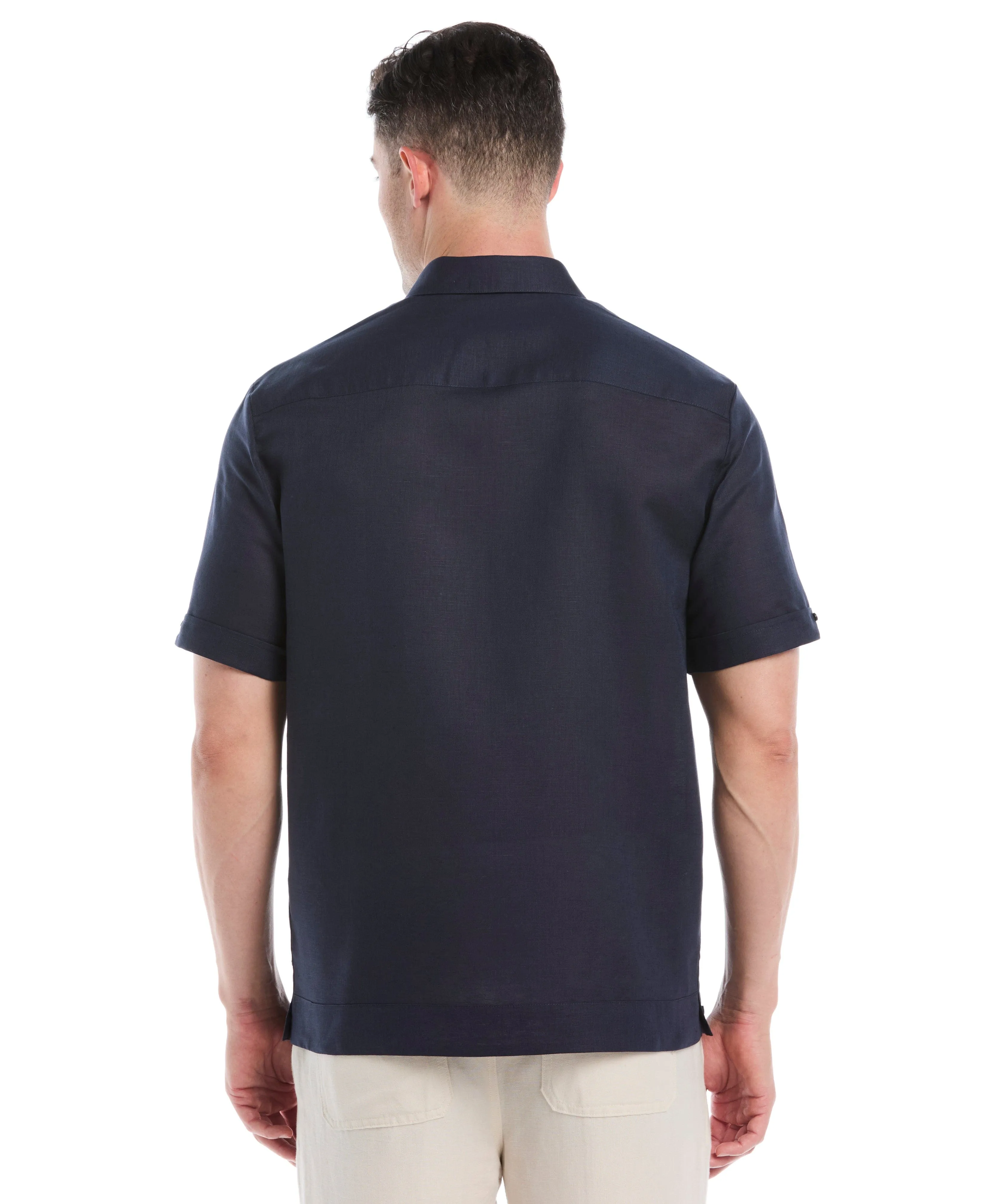 Big & Tall Linen Blend No-Pocket Guayabera Shirt sold by Cubavera product image thumbnail 2