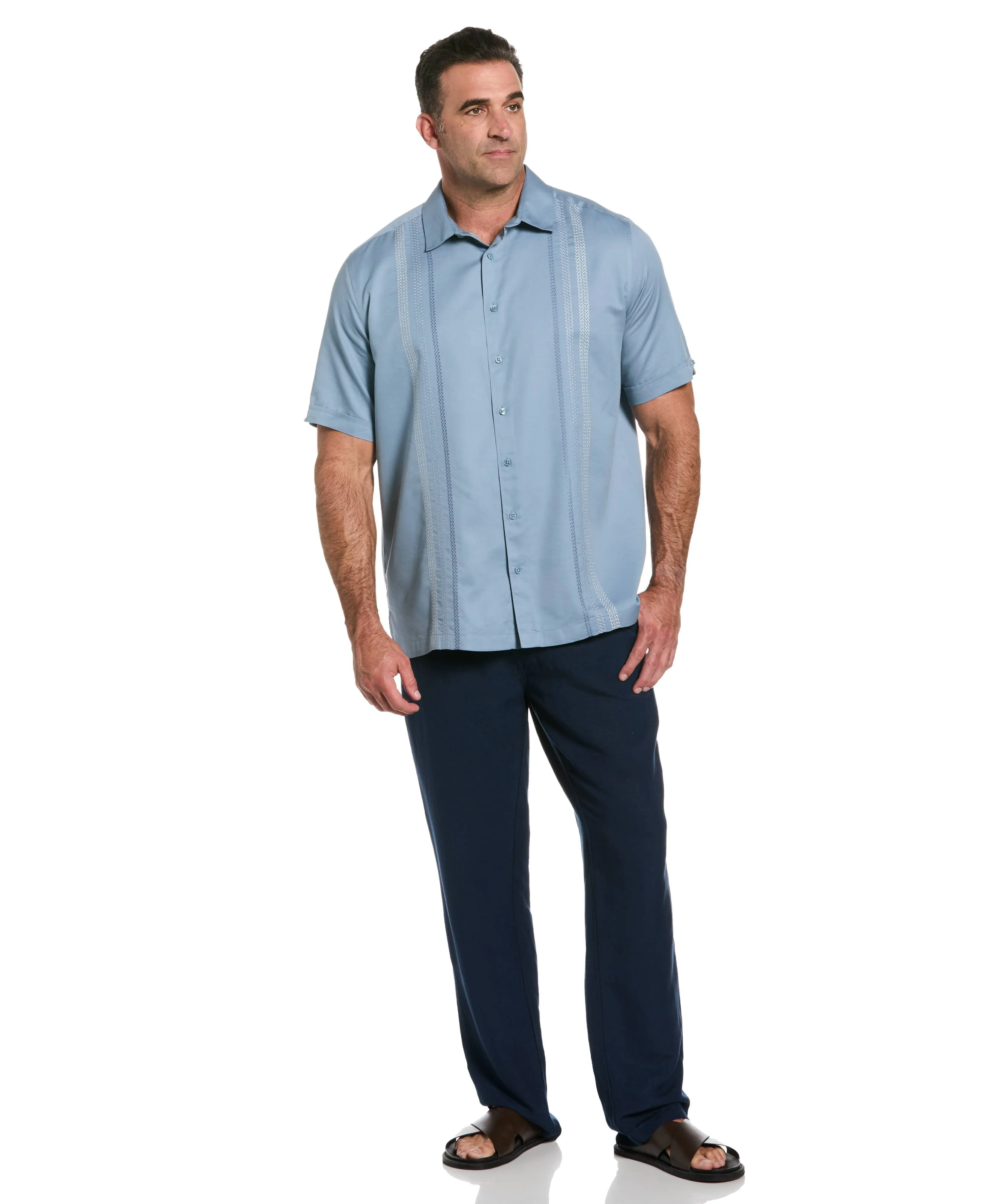 Big & Tall Ombre Embroidery Panel Shirt sold by Cubavera product image thumbnail 4