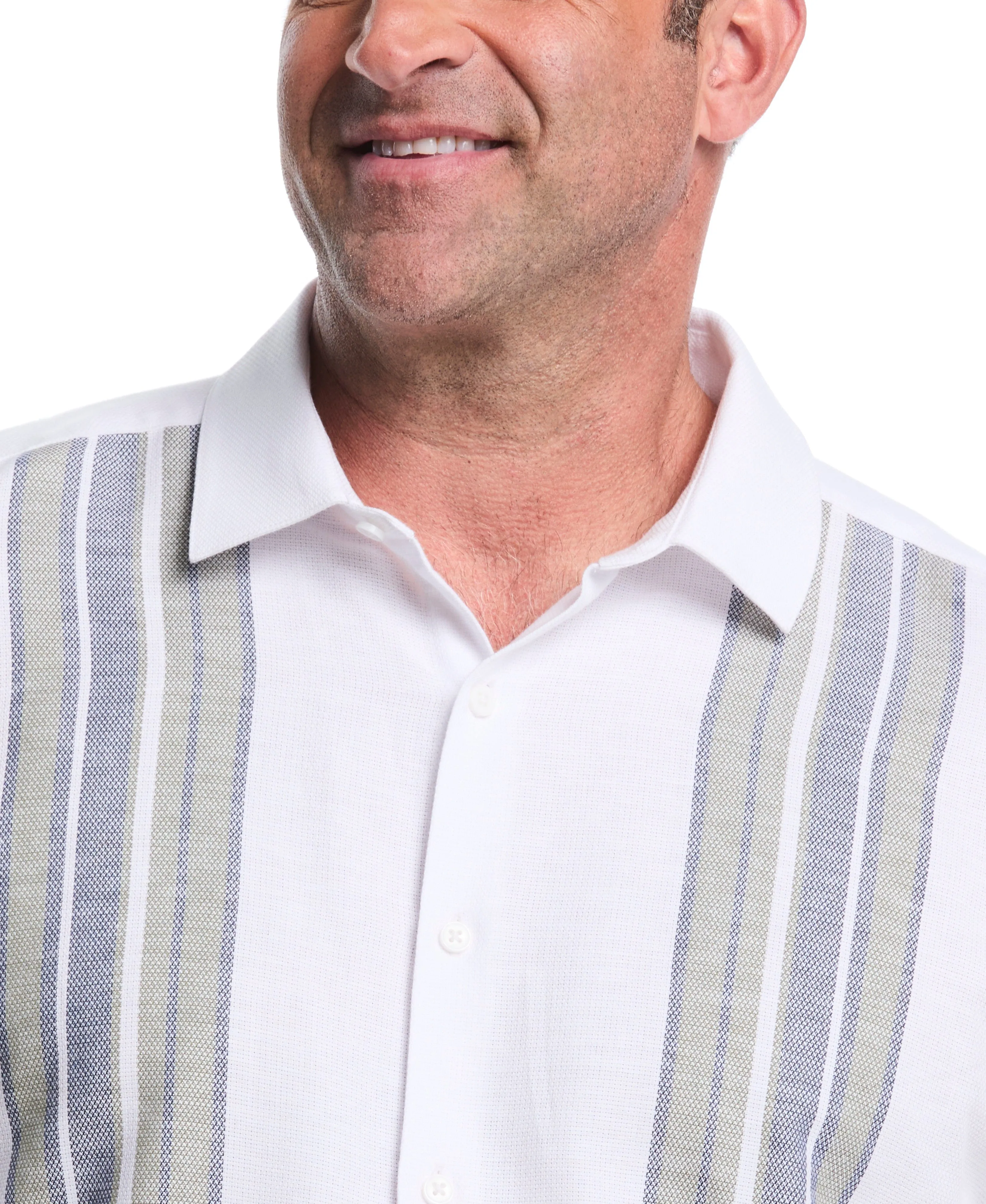 Big & Tall Cotton-Linen Blend Panel Shirt sold by Cubavera product image thumbnail 4