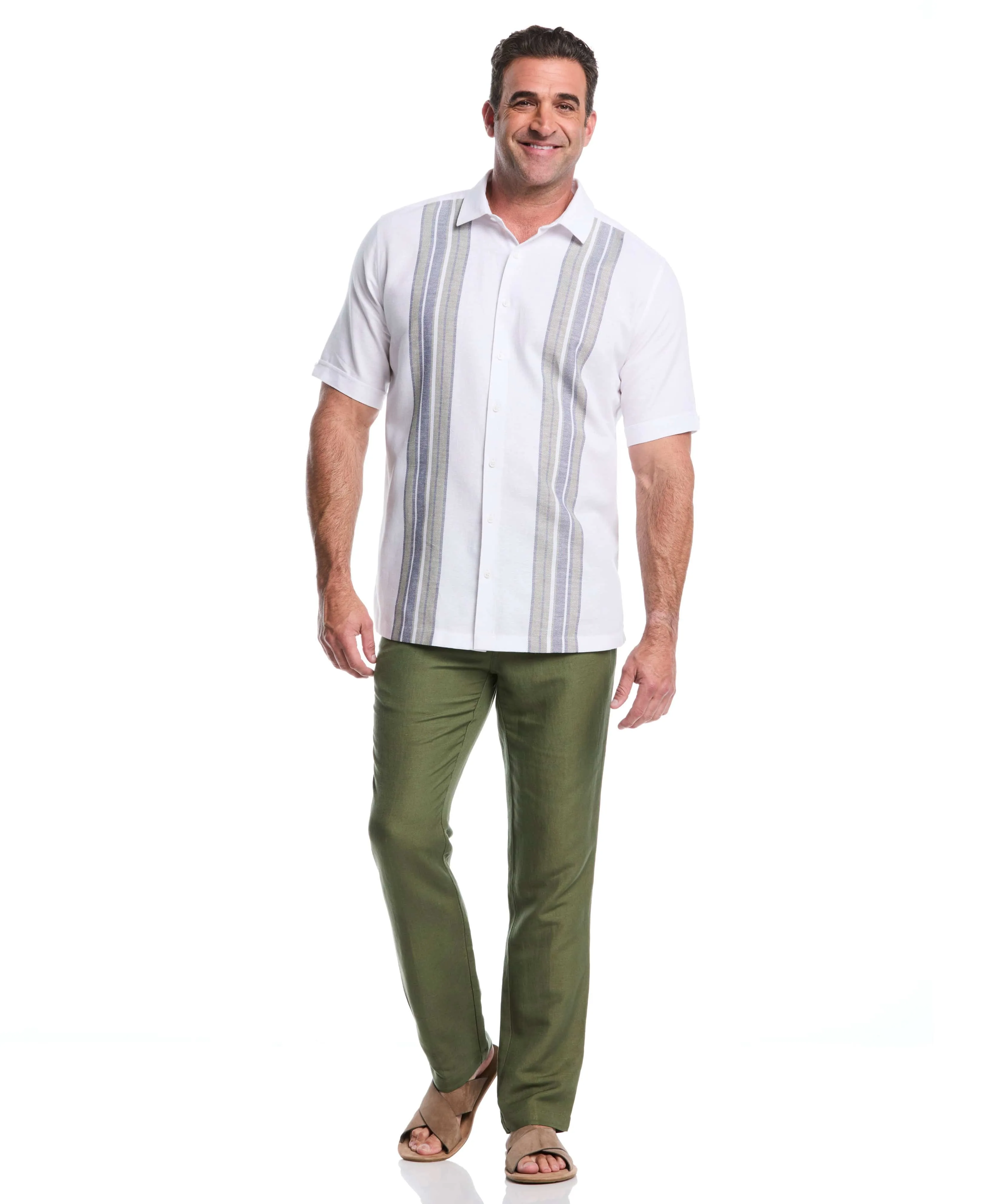 Big & Tall Cotton-Linen Blend Panel Shirt sold by Cubavera product image thumbnail 5