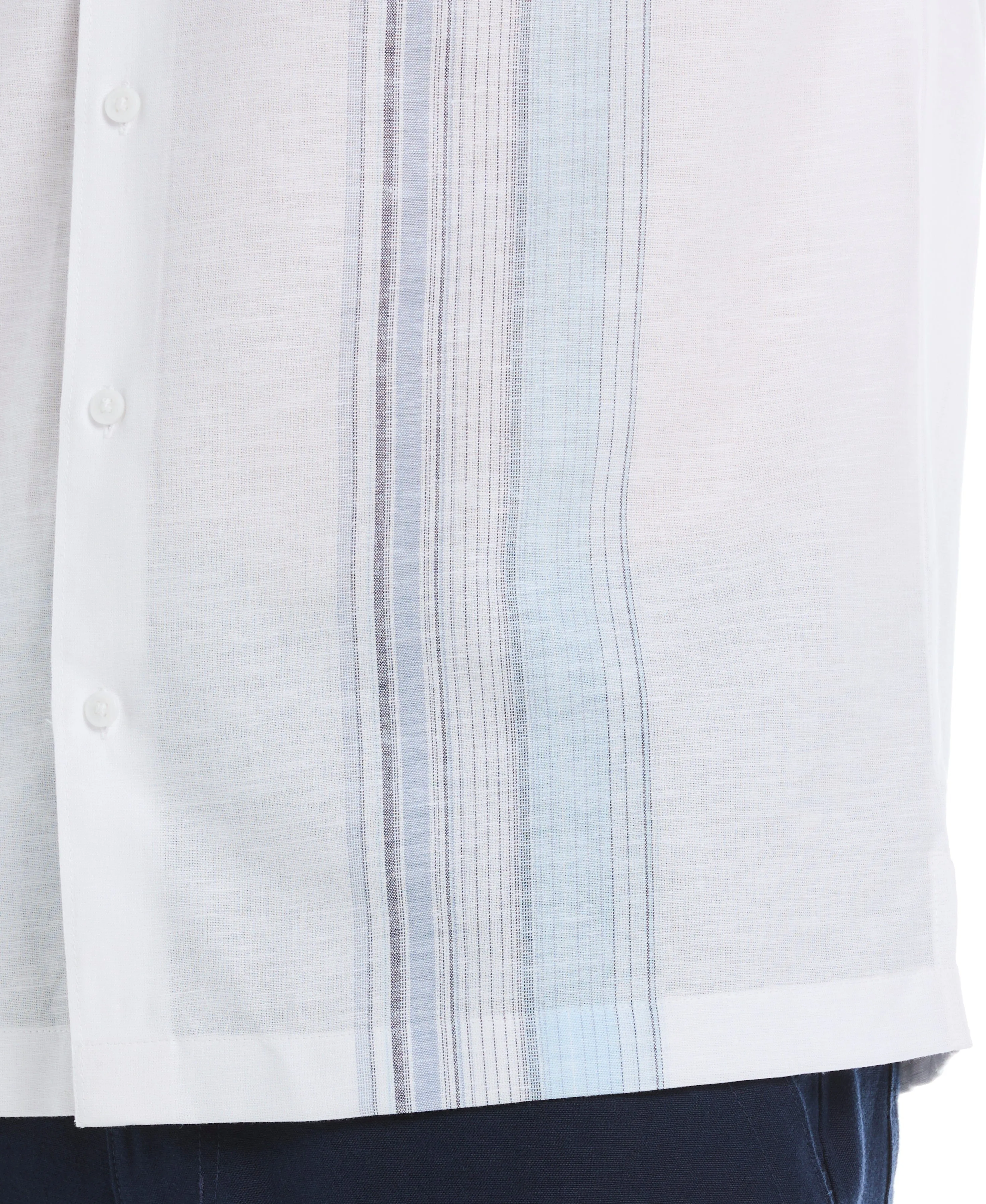 Big & Tall Linen Blend Yarn Dye Panel Shirt sold by Cubavera product image thumbnail 3