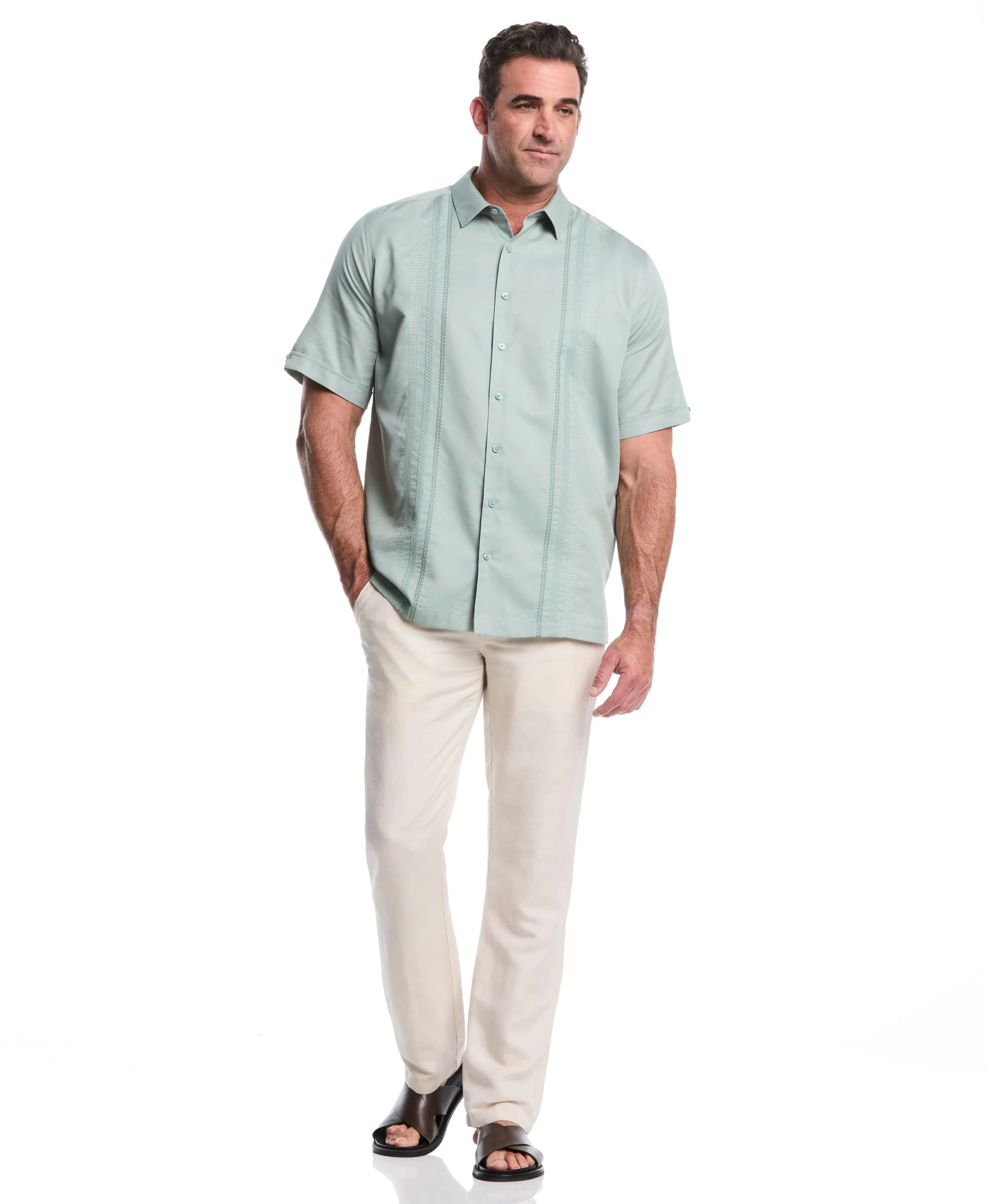 Big & Tall Ombre Embroidery Panel Shirt sold by Cubavera product image thumbnail 5