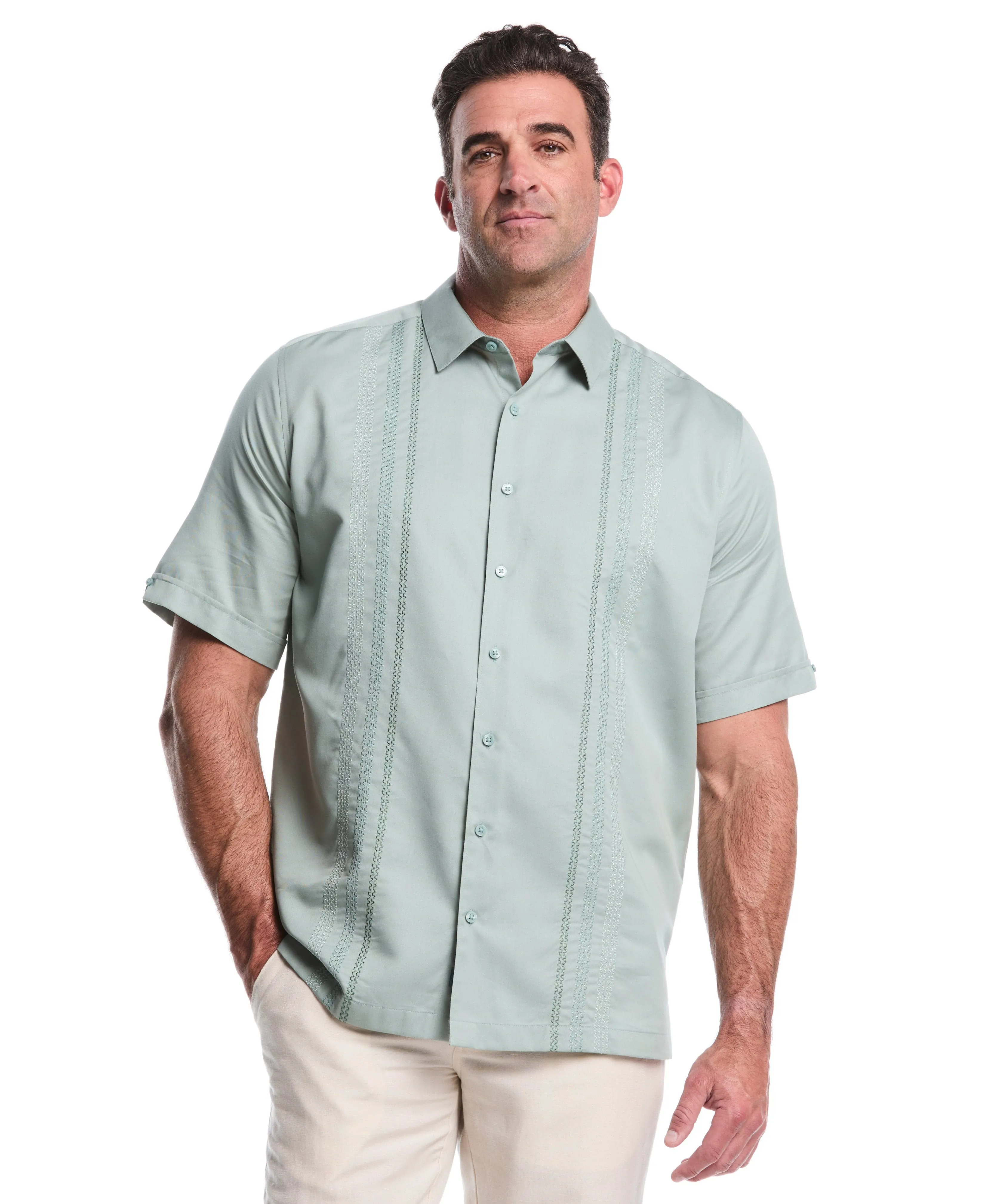 Big & Tall Ombre Embroidery Panel Shirt sold by Cubavera
