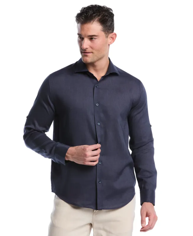 Travelselect™ Linen-Blend Rolled Sleeve Shirt sold by Cubavera