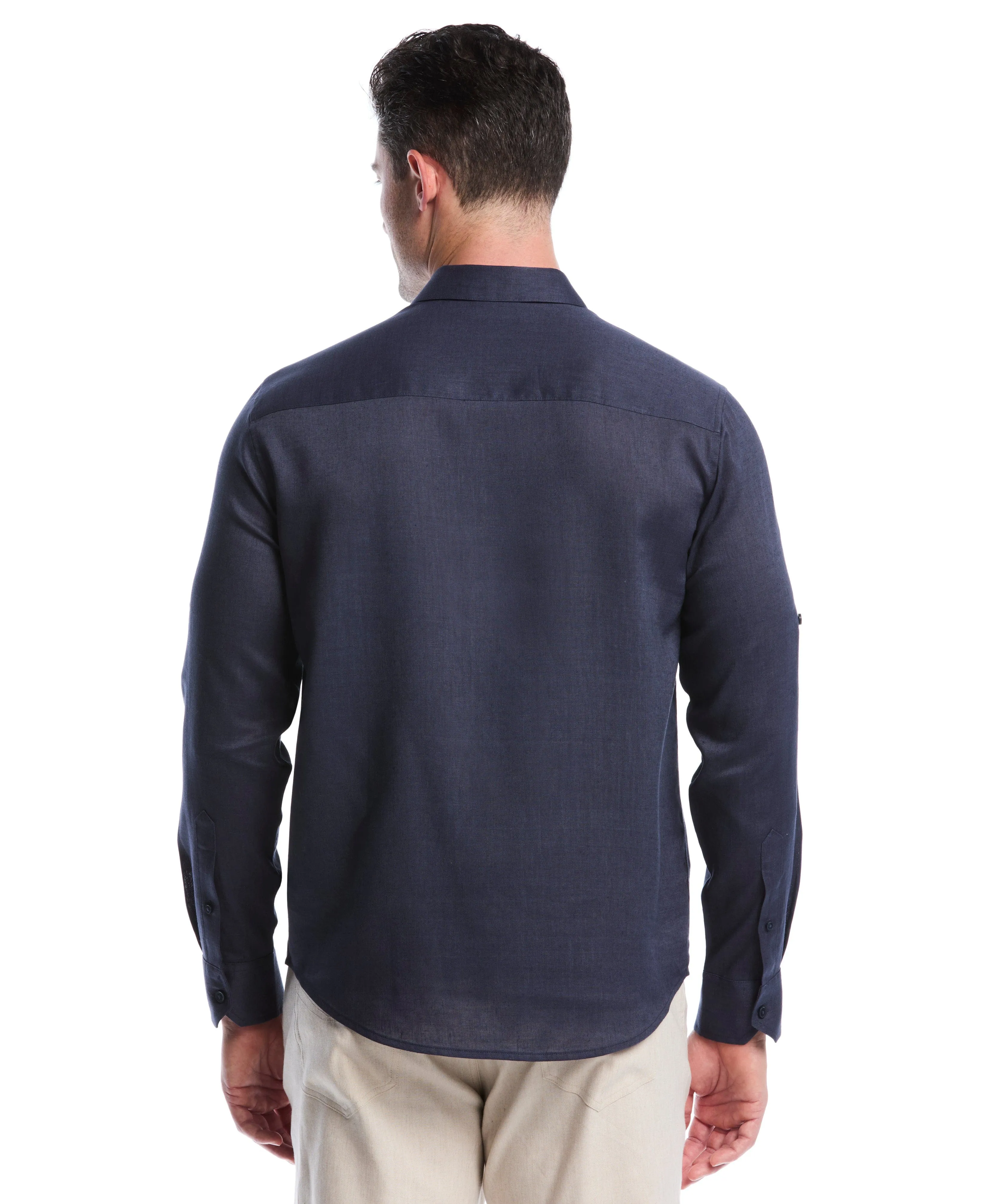 Travelselect™ Linen-Blend Rolled Sleeve Shirt sold by Cubavera product image thumbnail 2