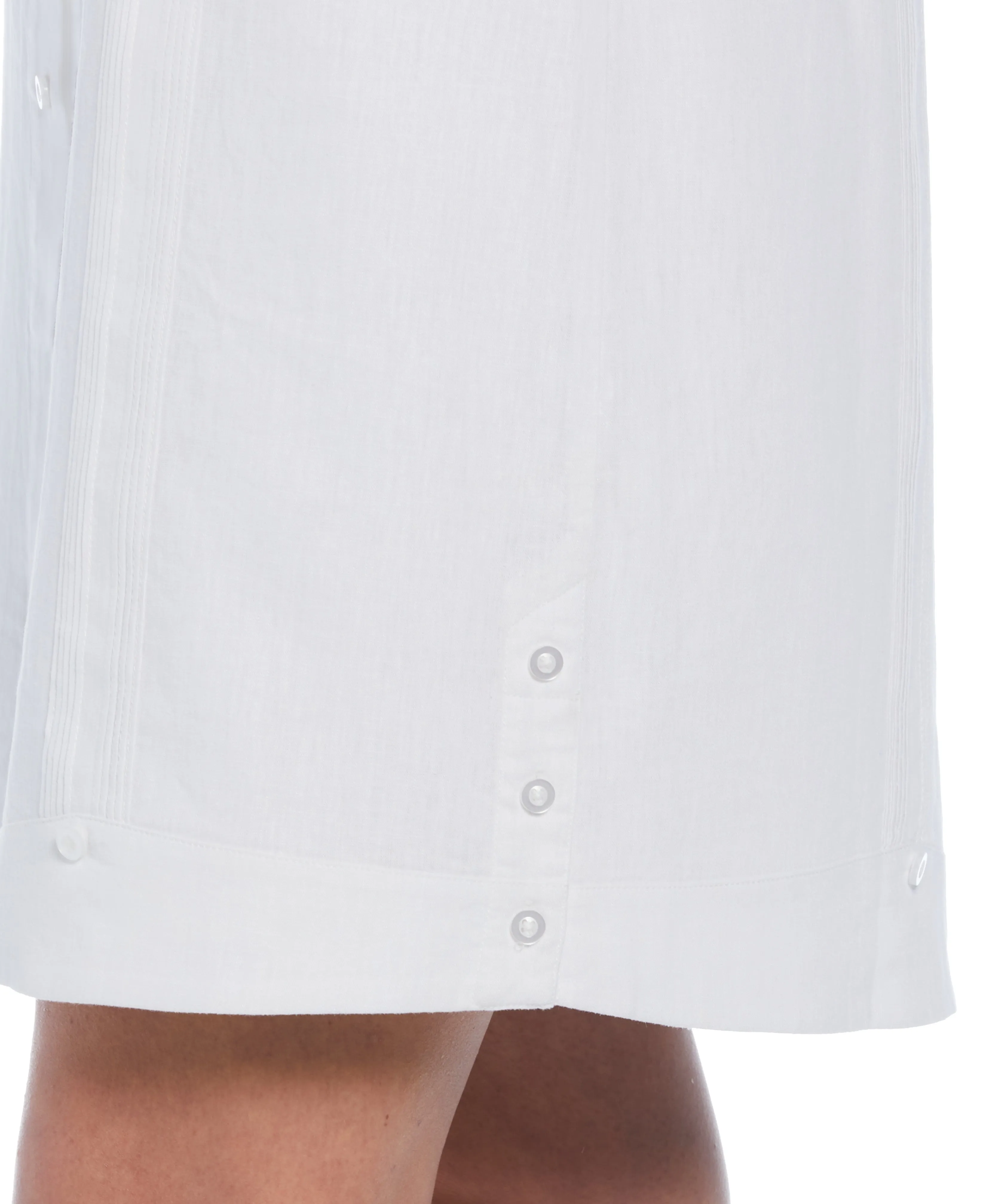 Women's Solid Two-Pocket Linen Blend Guayabera Dress sold by Cubavera product image thumbnail 2