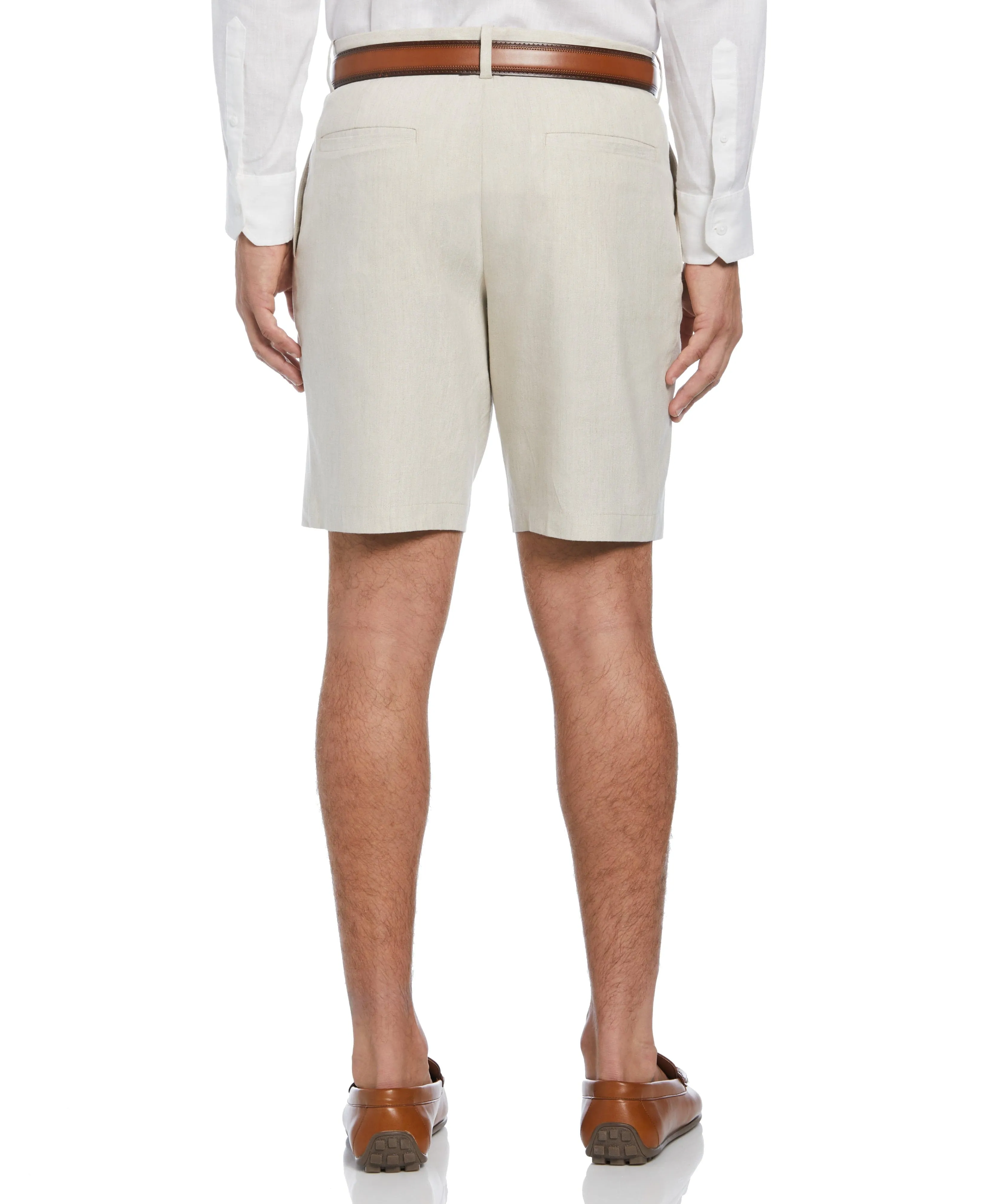 Linen-Blend Stretch Flat-Front Shorts sold by Cubavera product image thumbnail 5