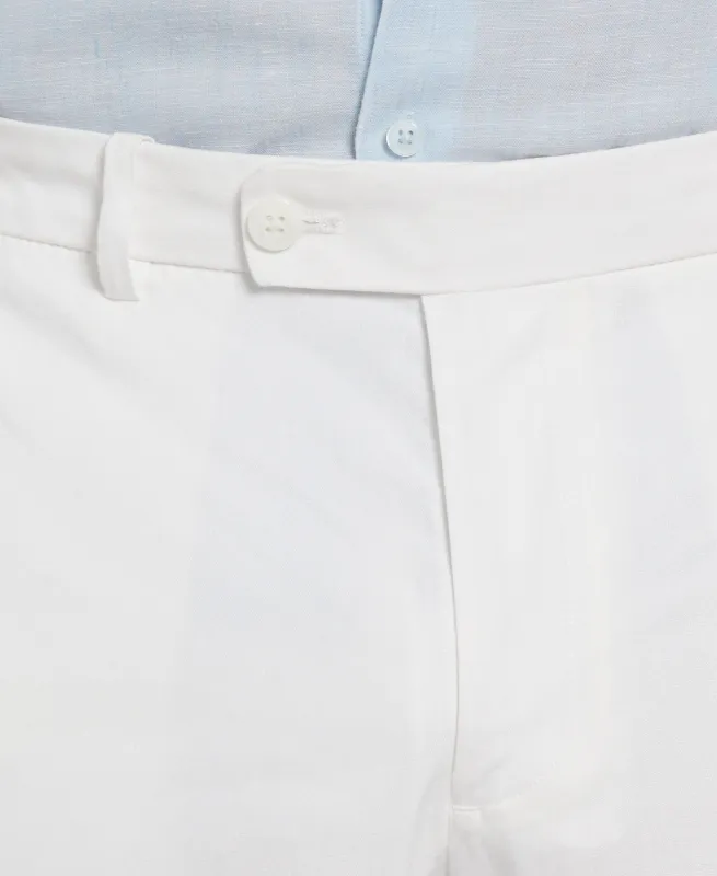 Linen-Blend Stretch Flat-Front Shorts sold by Cubavera